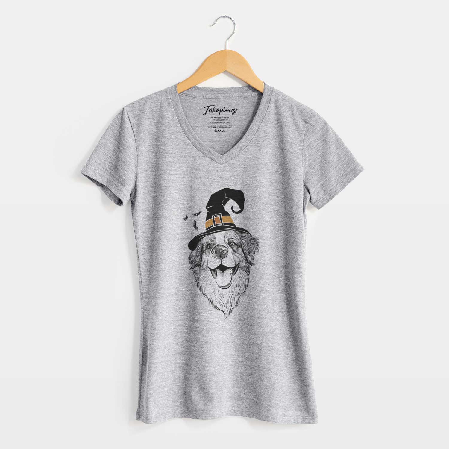 Witch Mila the Australian Shepherd - Women's V-neck Shirt