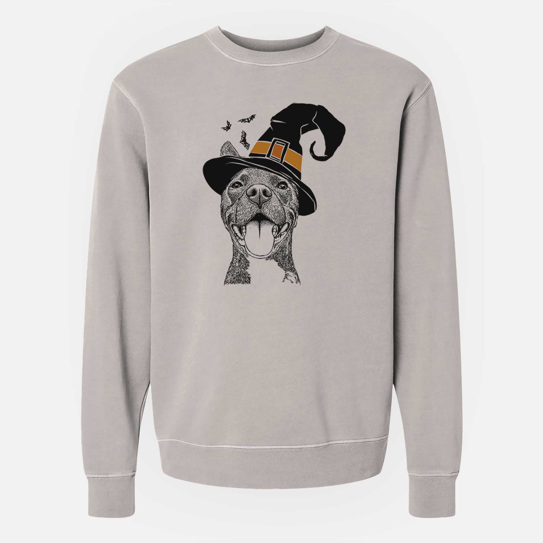 Witch Milo the Pitbull Mix - Unisex Pigment Dyed Crew Sweatshirt