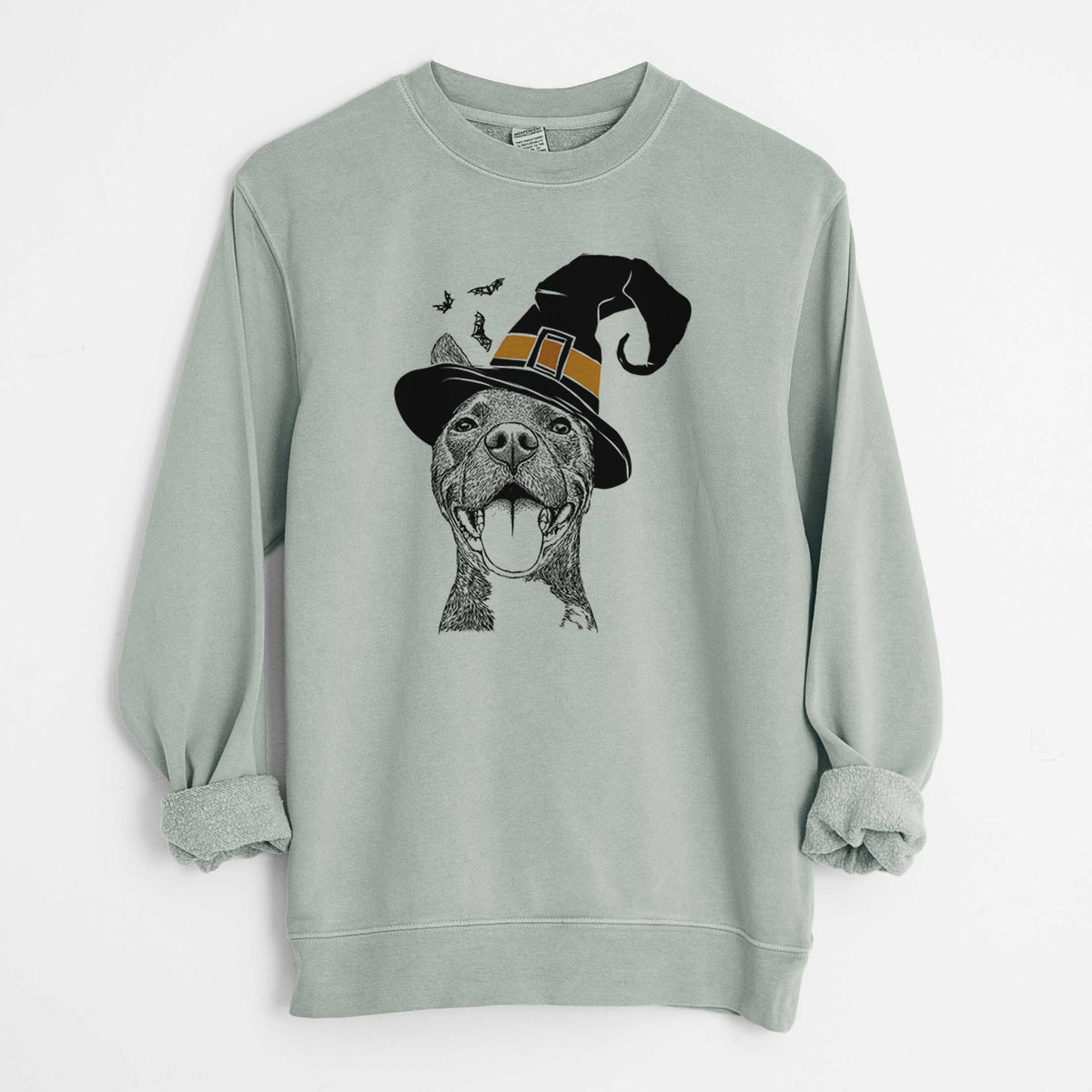 Witch Milo the Pitbull Mix - Unisex Pigment Dyed Crew Sweatshirt