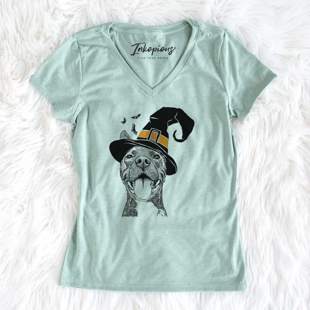 Witch Milo the Pitbull Mix - Women's V-neck Shirt