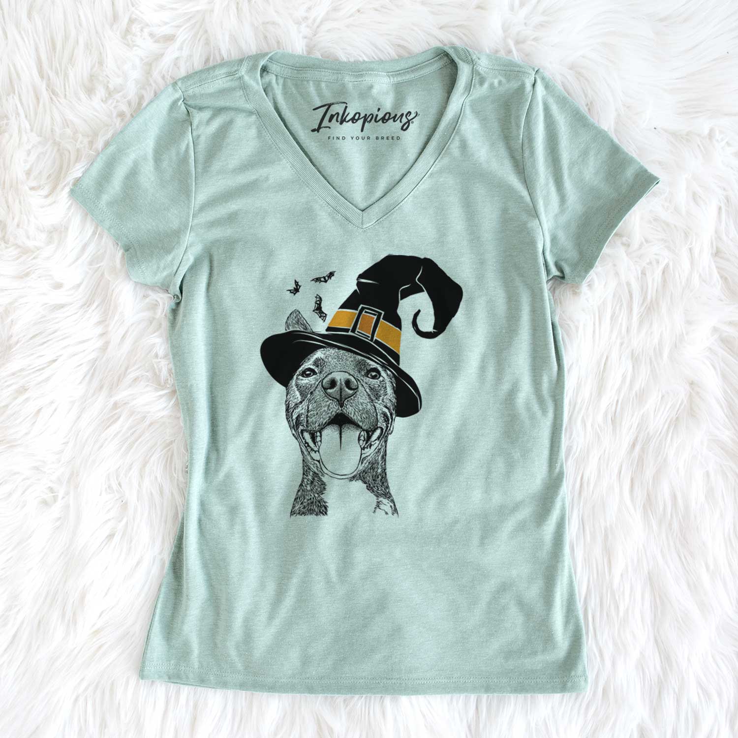 Witch Milo the Pitbull Mix - Women's V-neck Shirt