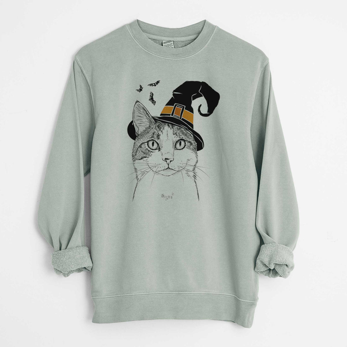 Witch Mini Griffin the Domestic Shorthair Cat - Unisex Pigment Dyed Crew Sweatshirt