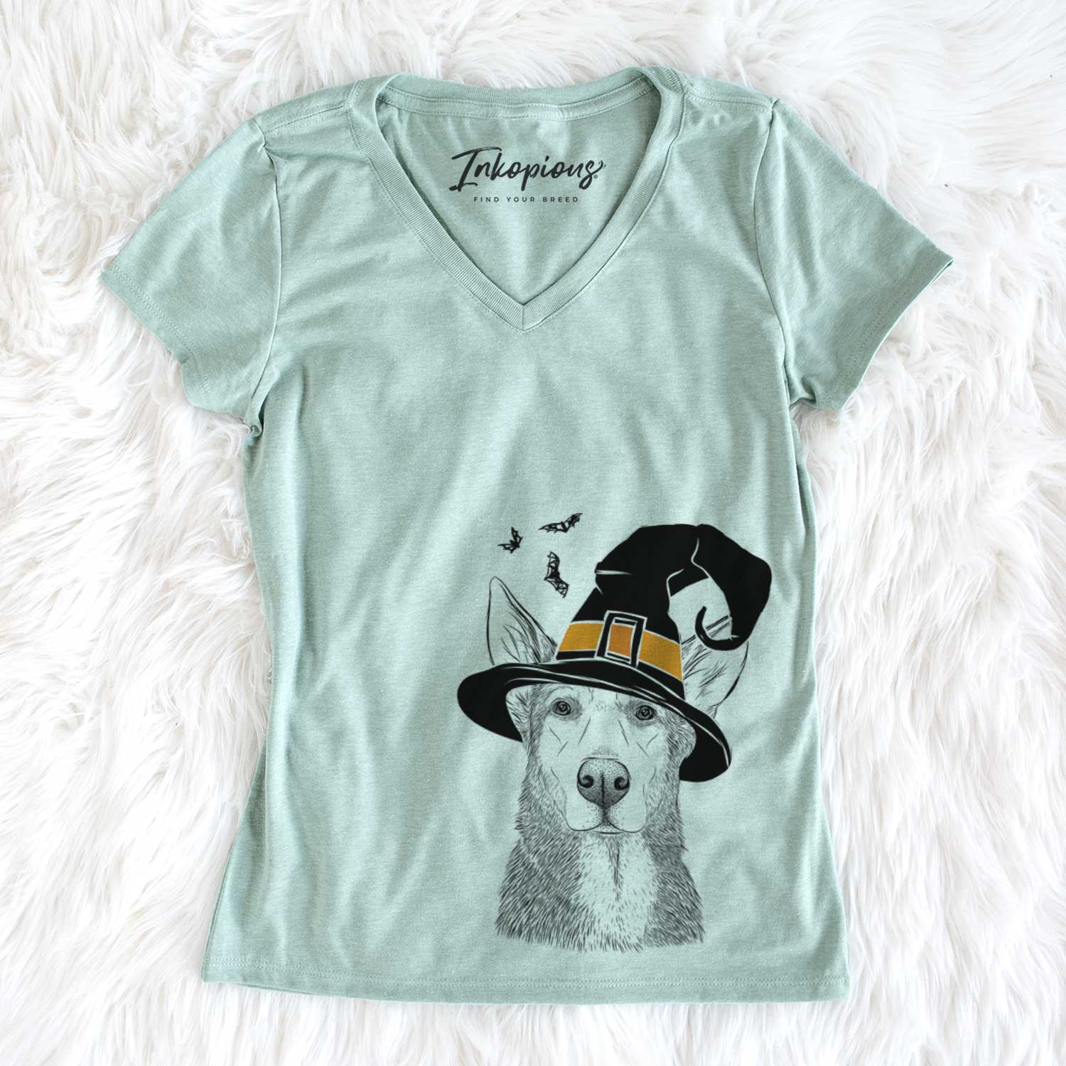 Witch Misty the German Shepherd Mix - Women's V-neck Shirt