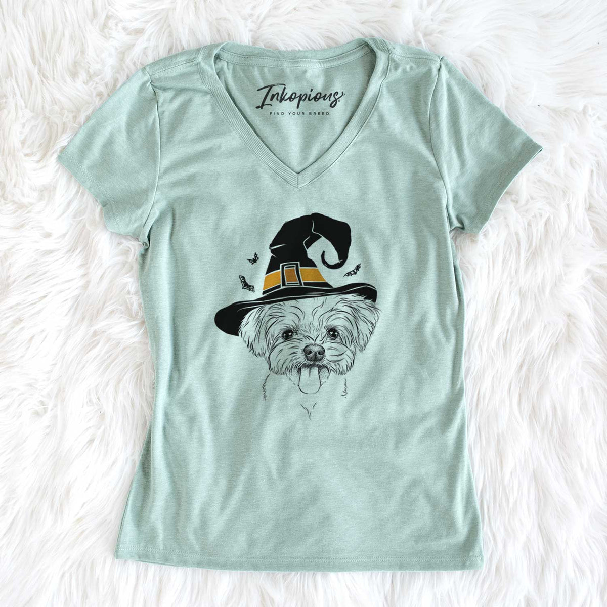 Witch Mochi the Maltese - Women's V-neck Shirt