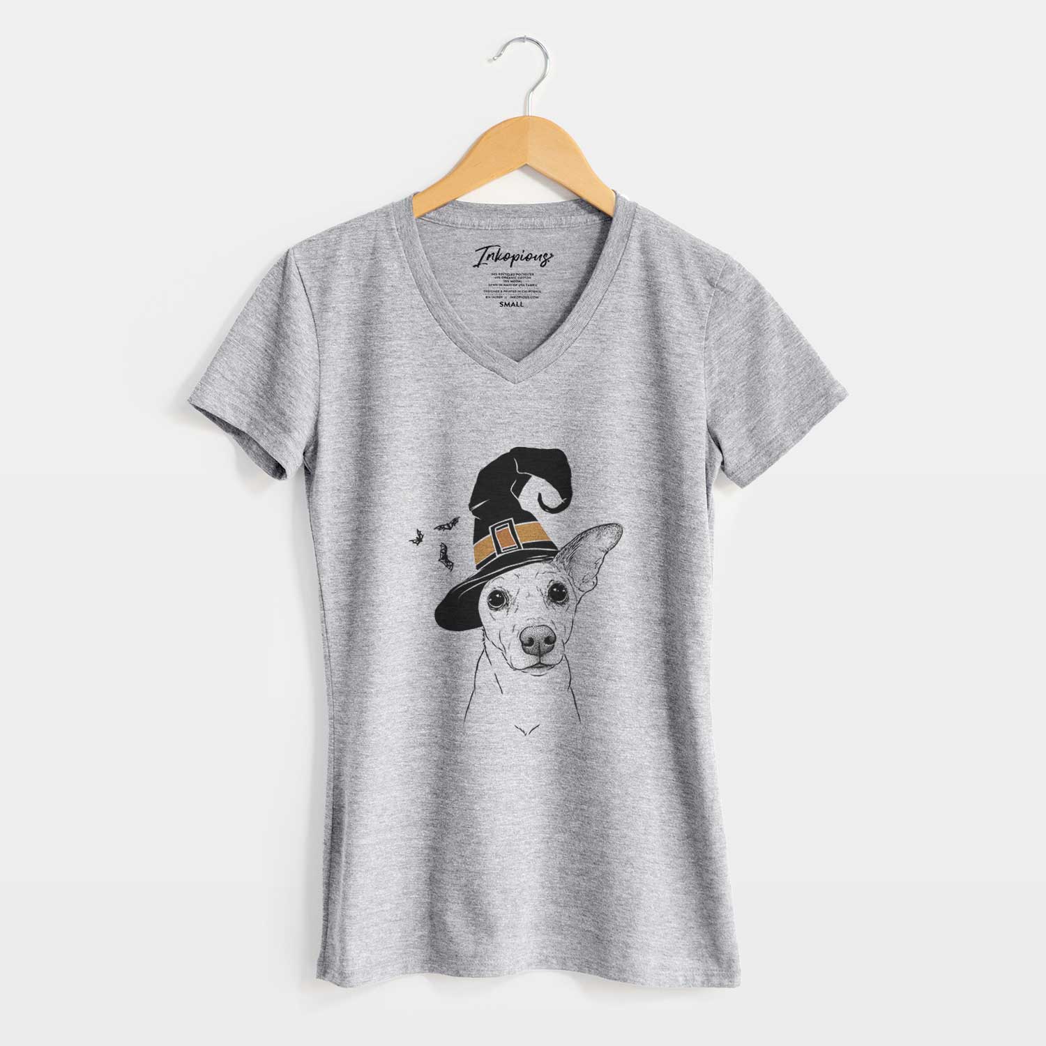 Witch Molly the Jack Russell Terrier - Women's V-neck Shirt