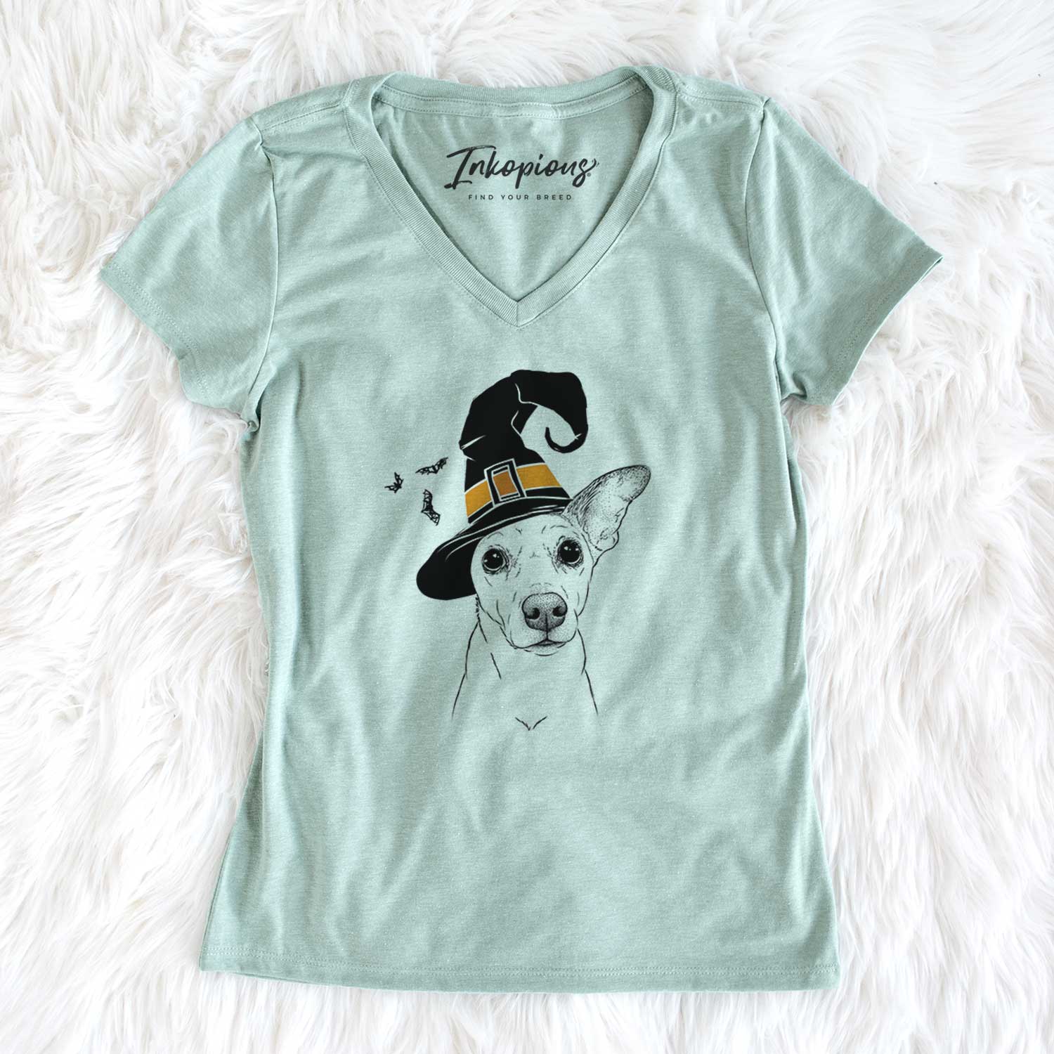 Witch Molly the Jack Russell Terrier - Women's V-neck Shirt