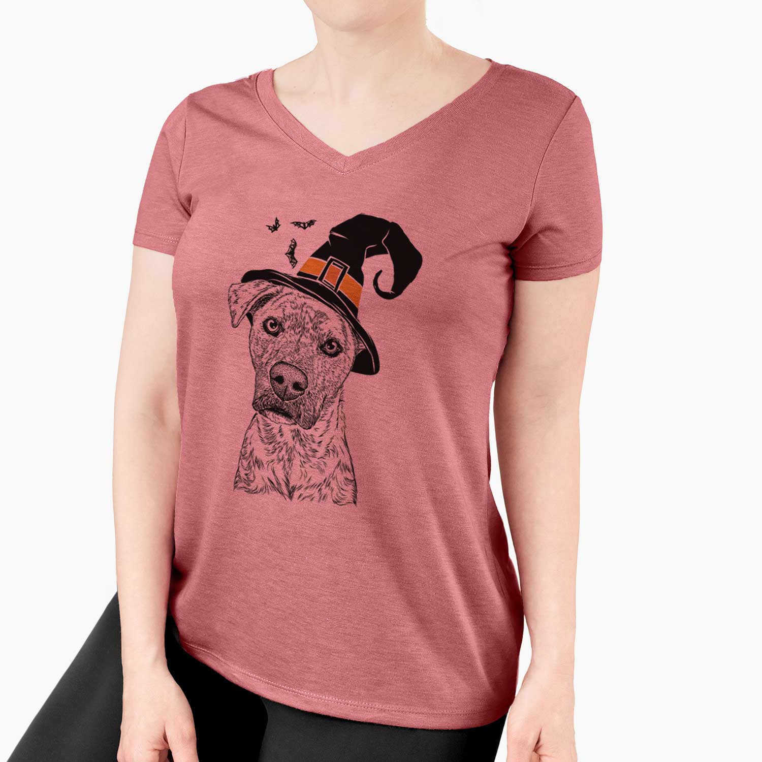 Witch Monster Baby the Pitbull Mix - Women's V-neck Shirt