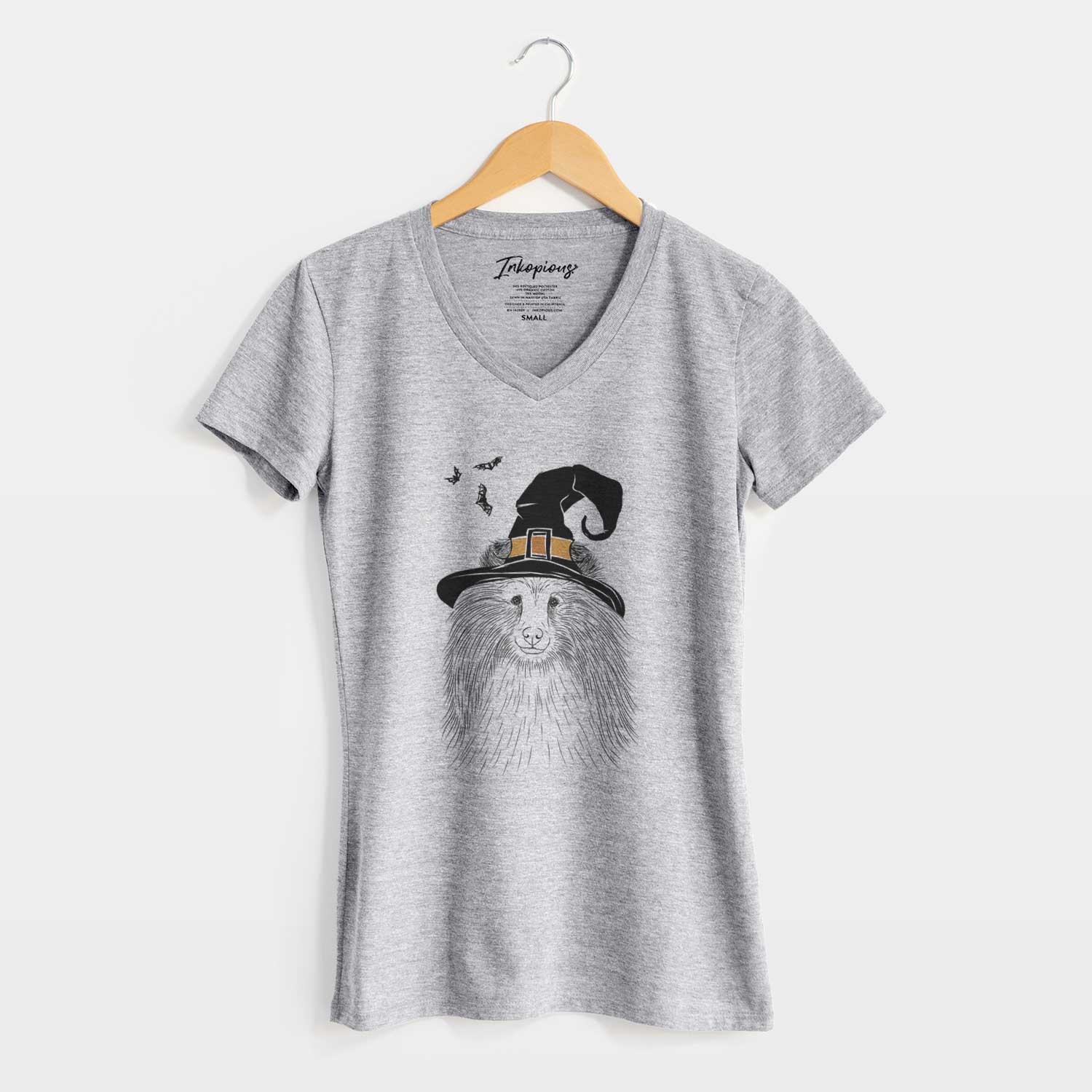 Witch Moxie the Shetland Sheepdog - Women's V-neck Shirt