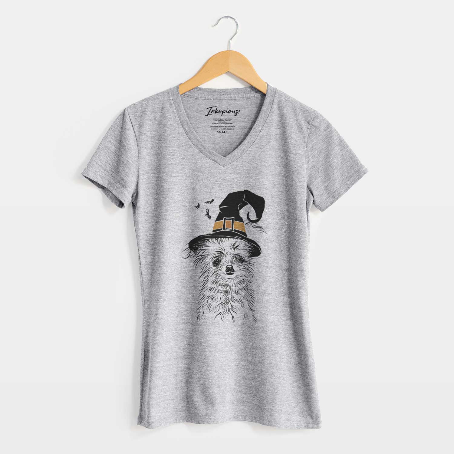 Witch Mr. Gucci Poochi the Maltese - Women's V-neck Shirt