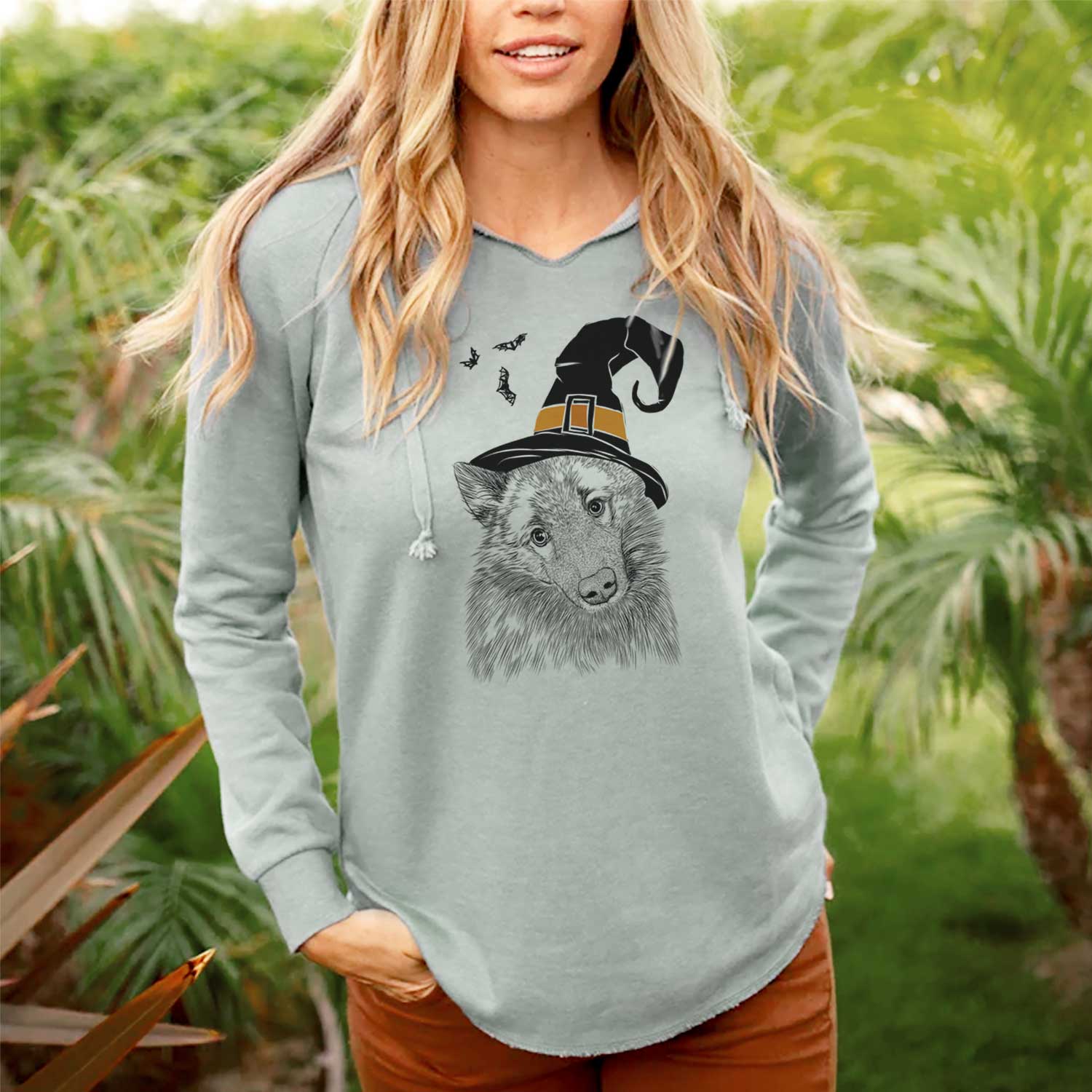 Witch Mr. Maverick the Keeshond - Cali Wave Hooded Sweatshirt