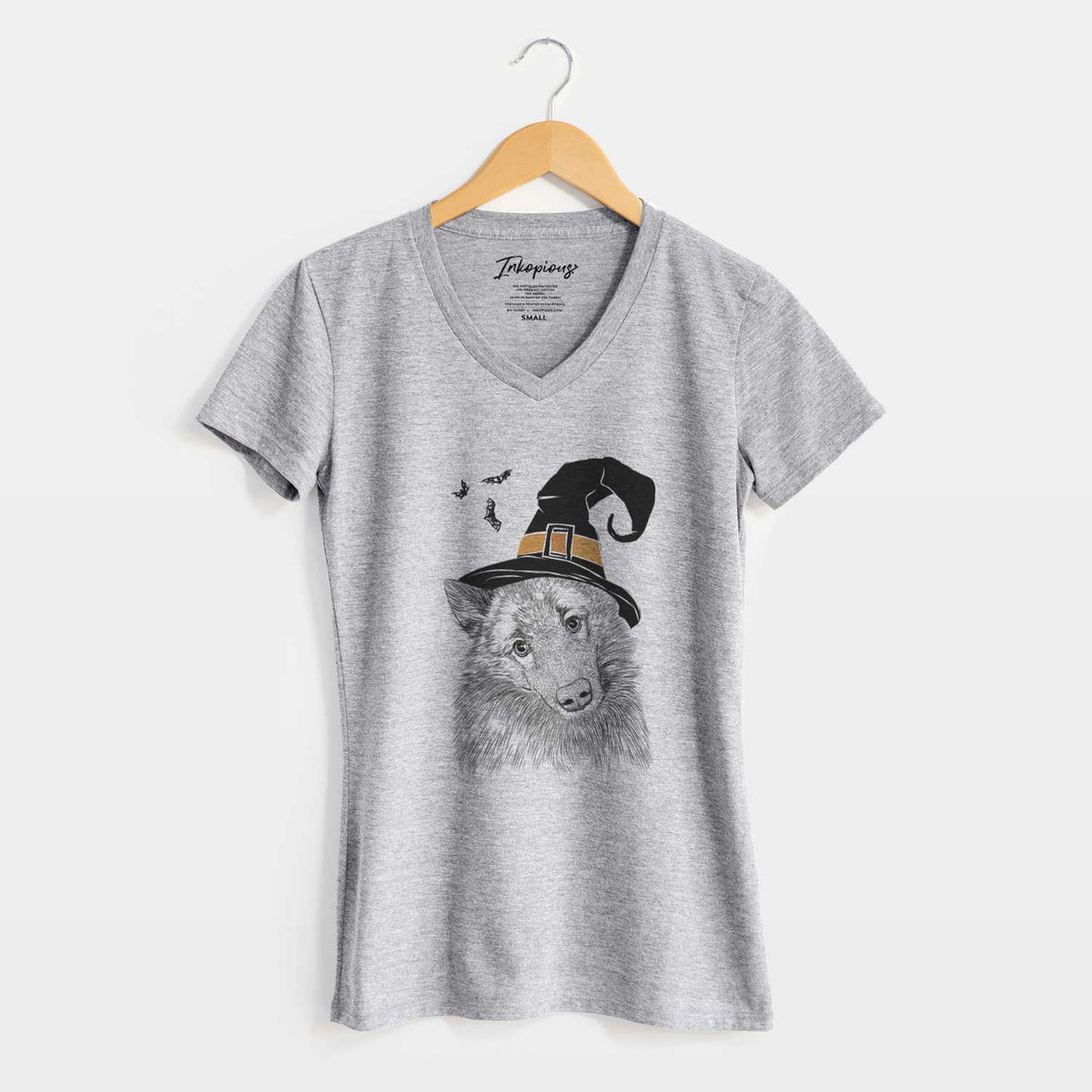 Witch Mr. Maverick the Keeshond - Women's V-neck Shirt