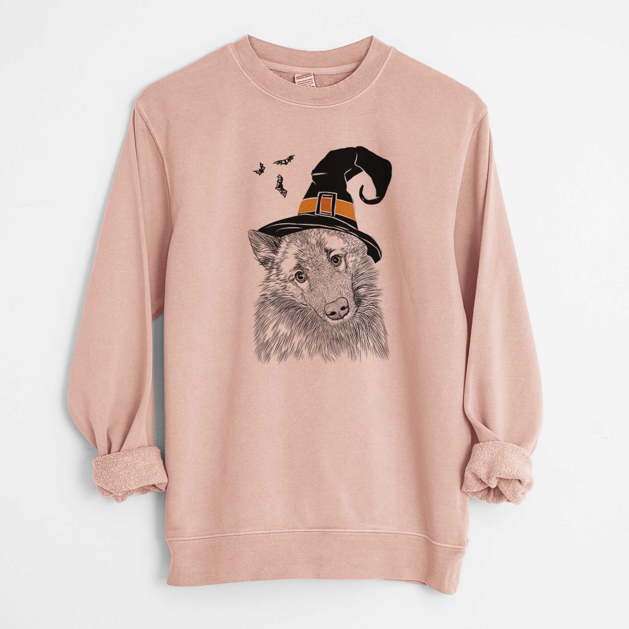 Witch Mr. Maverick the Keeshond - Unisex Pigment Dyed Crew Sweatshirt