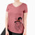 Witch Mr. Rusty the Long Haired Dachshund - Women's V-neck Shirt