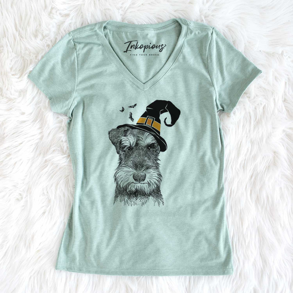 Witch Murphy the Mini Schnauzer - Women's V-neck Shirt