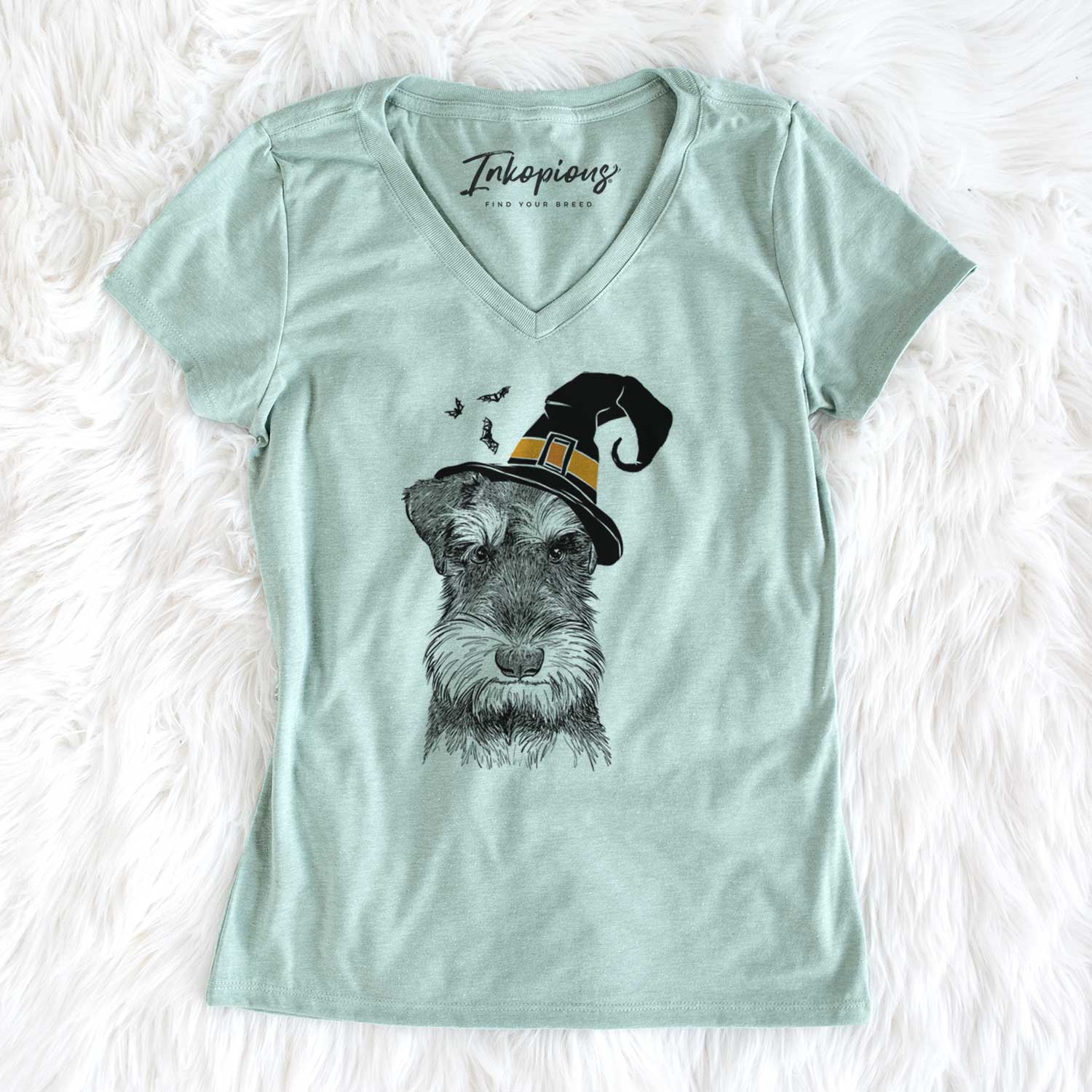 Witch Murphy the Mini Schnauzer - Women's V-neck Shirt