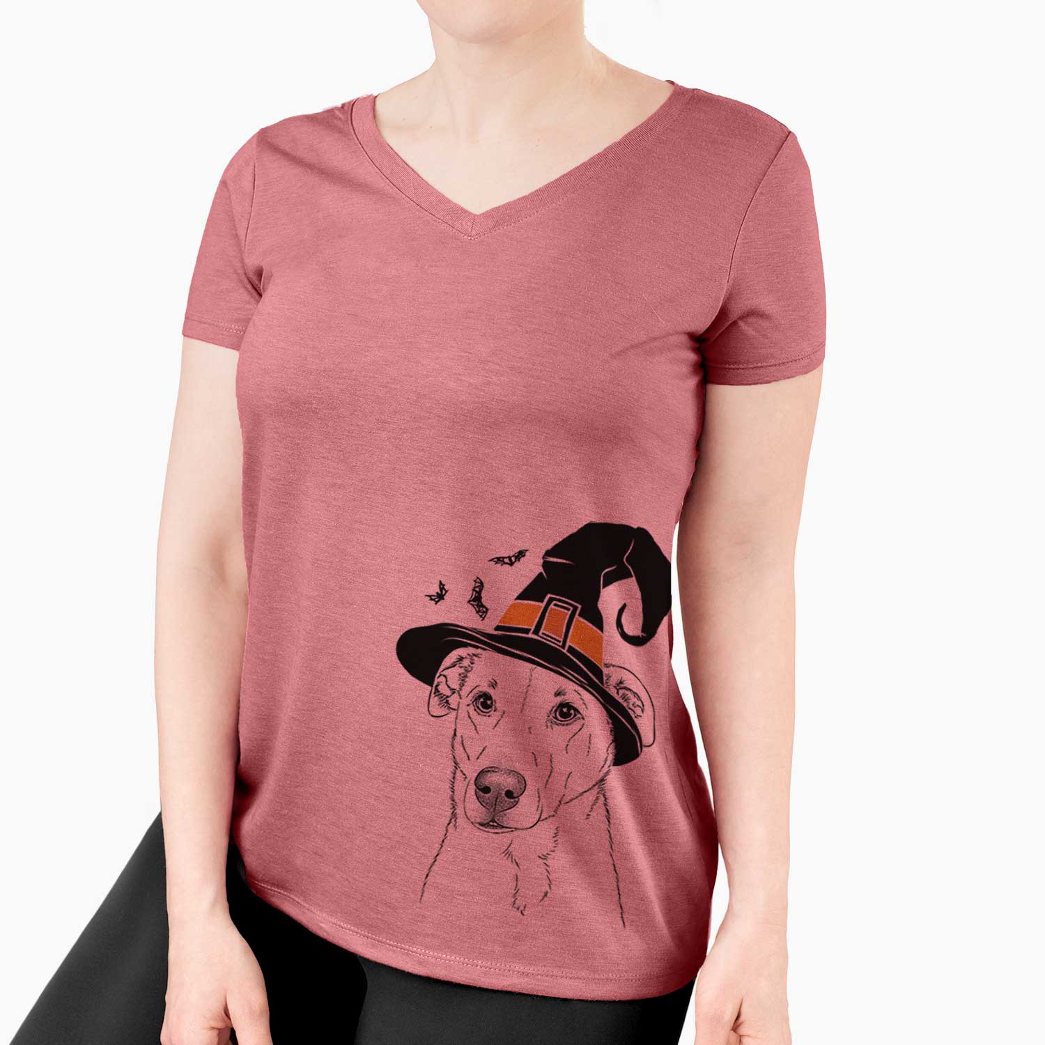 Witch Nala the American Staffordshire Terrier - Women's V-neck Shirt