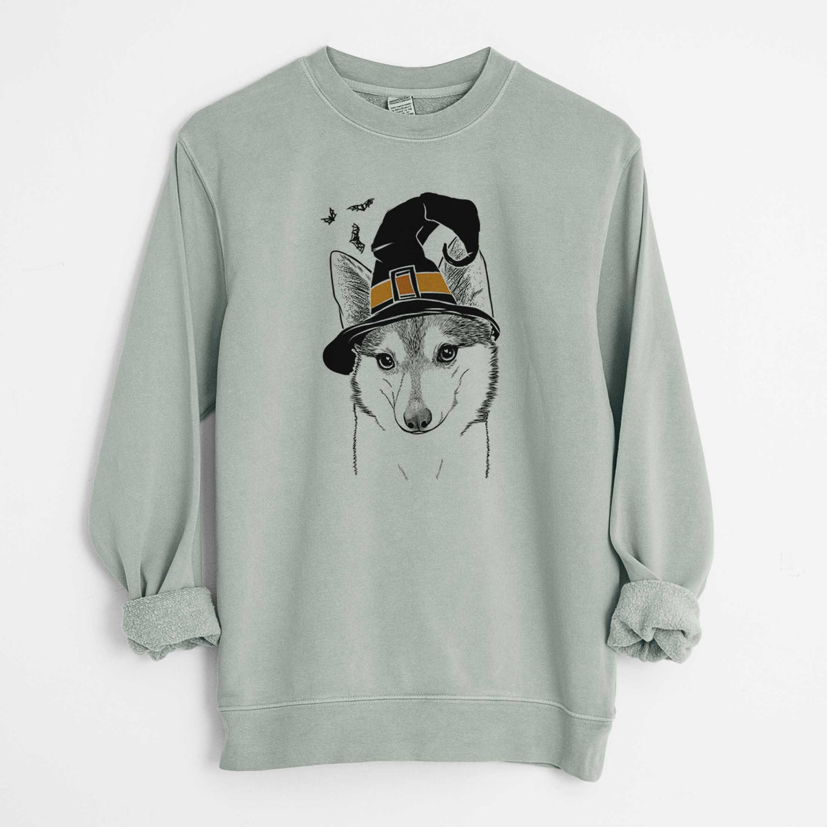 Witch Nami the Alaskan Klee Kai - Unisex Pigment Dyed Crew Sweatshirt
