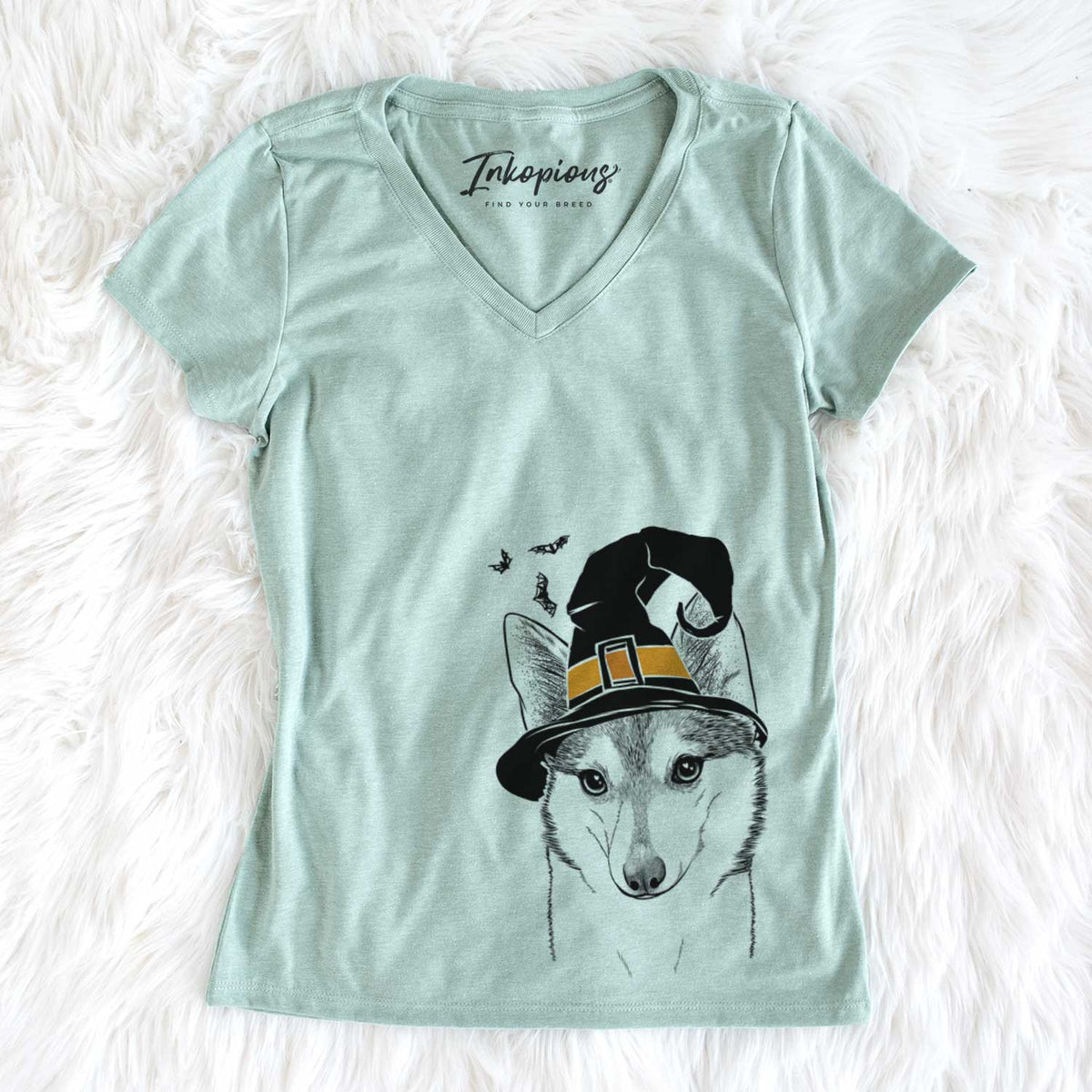 Witch Nami the Alaskan Klee Kai - Women&#39;s V-neck Shirt