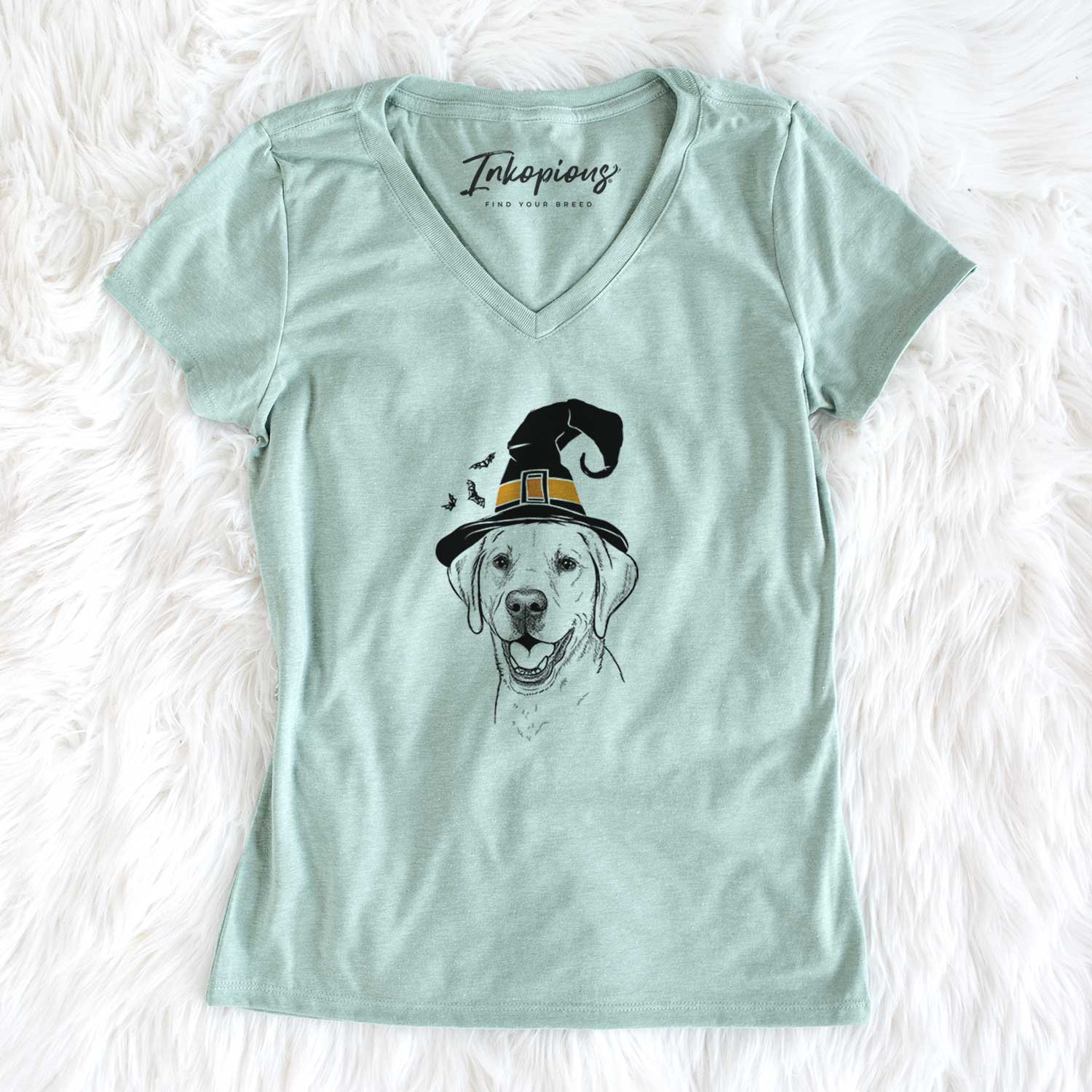 Witch Nate the Labrador Retriever - Women's V-neck Shirt