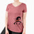 Witch Neko the Scottish Fold Cat - Women's V-neck Shirt