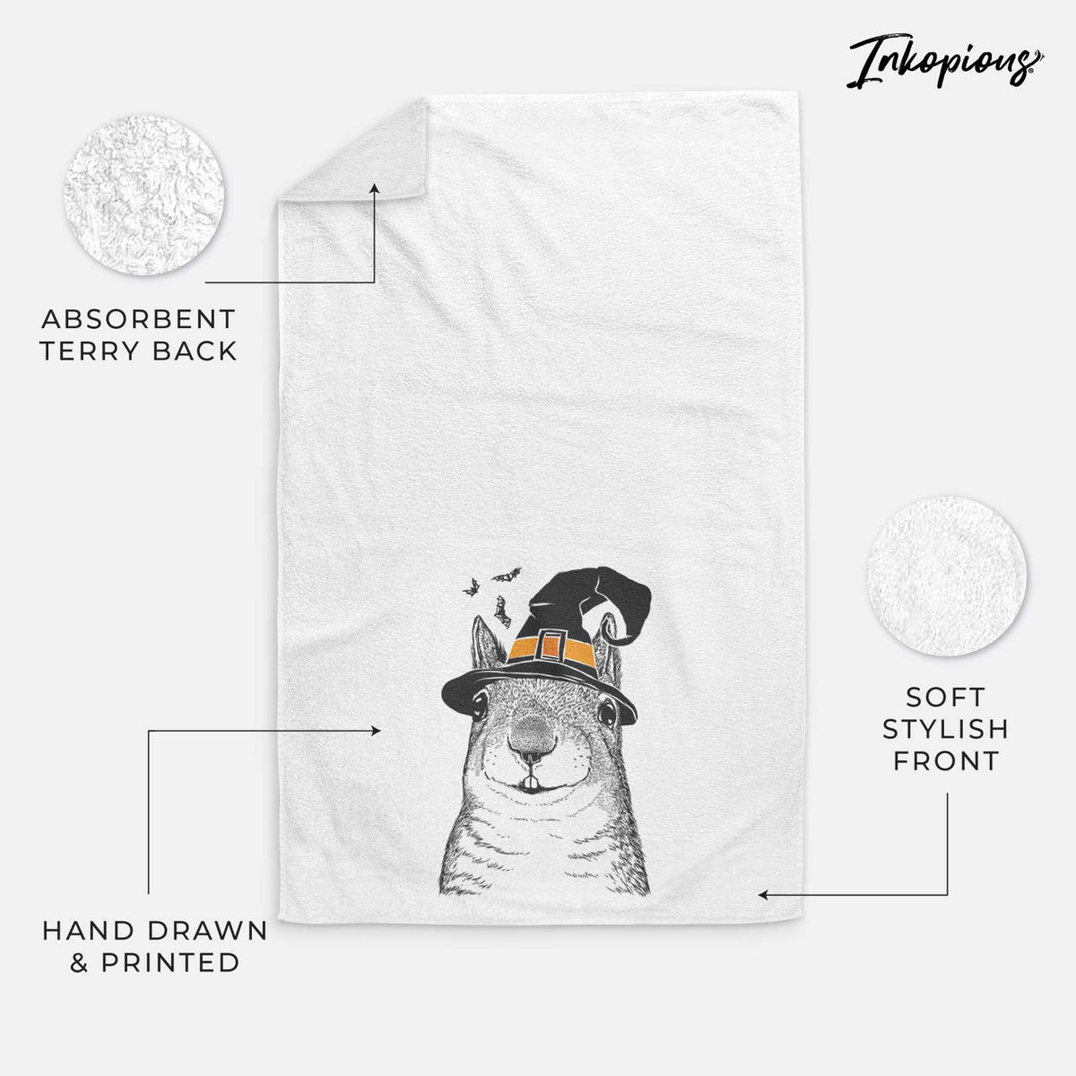 Nibbles the Squirrel Decorative Hand Towel