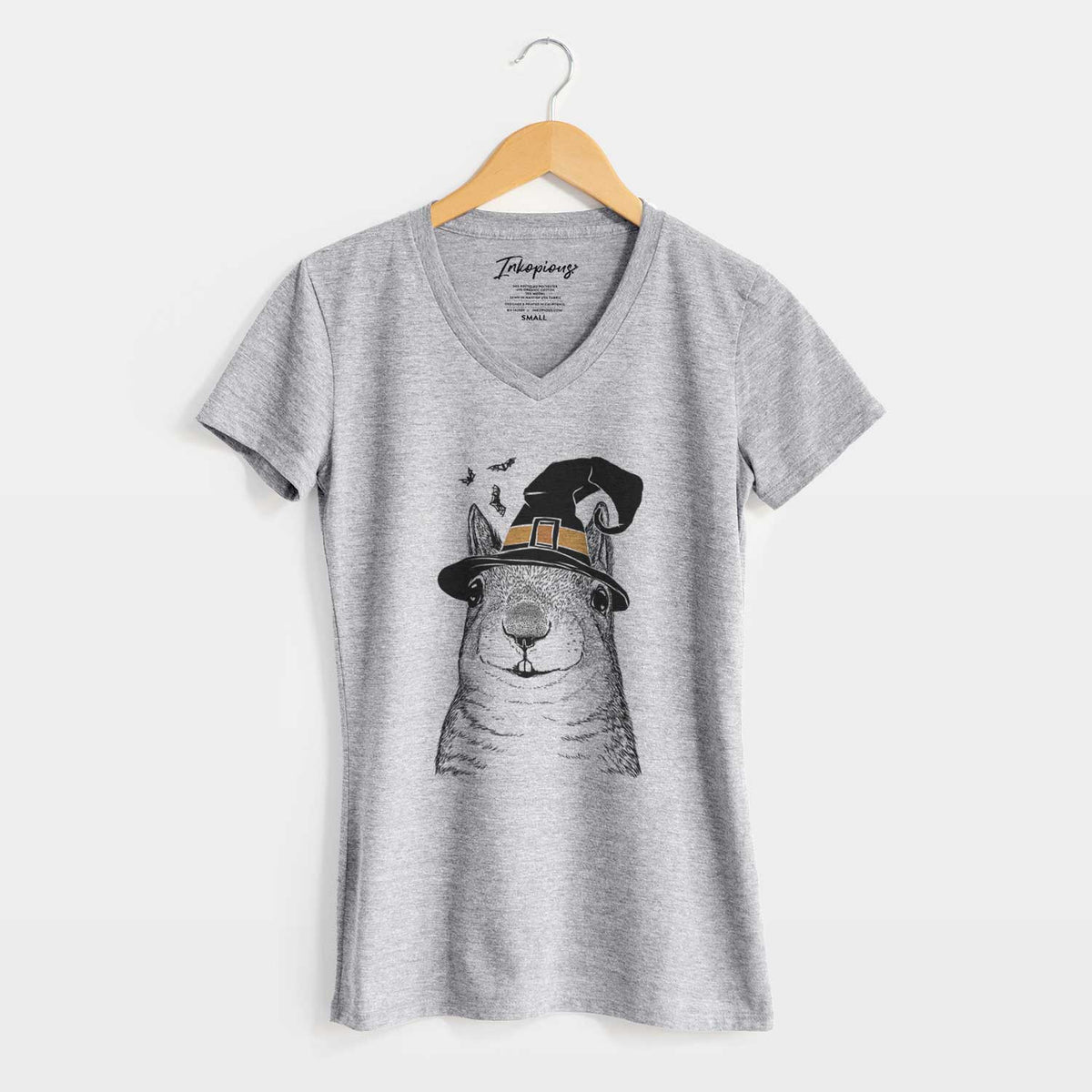 Witch Nibbles the Squirrel - Women's V-neck Shirt