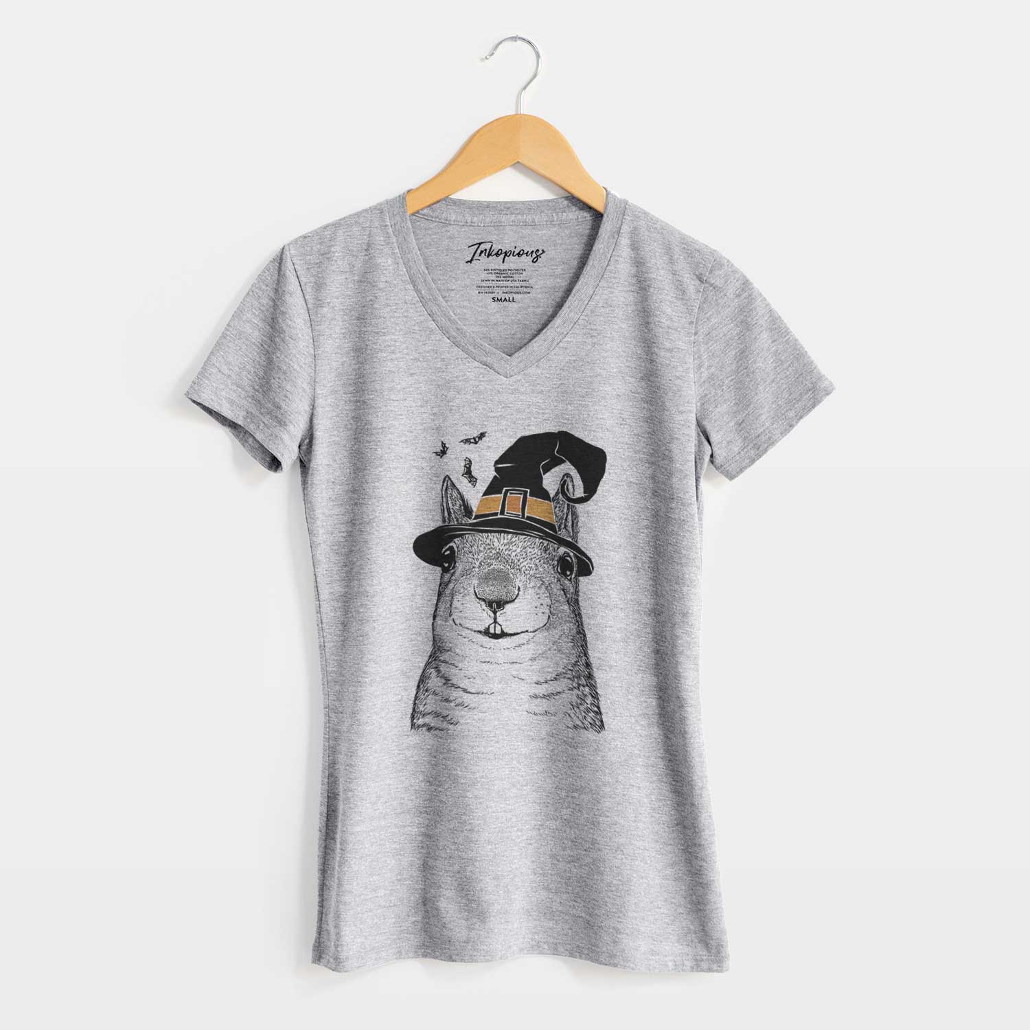 Witch Nibbles the Squirrel - Women's V-neck Shirt