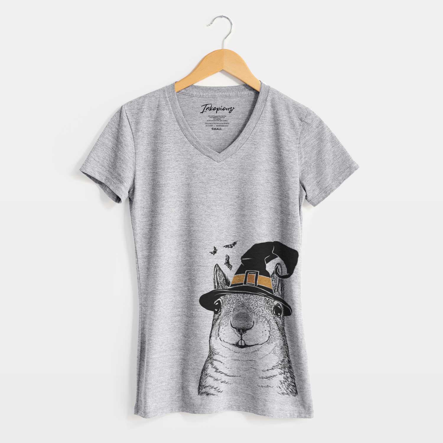 Witch Nibbles the Squirrel - Women's V-neck Shirt