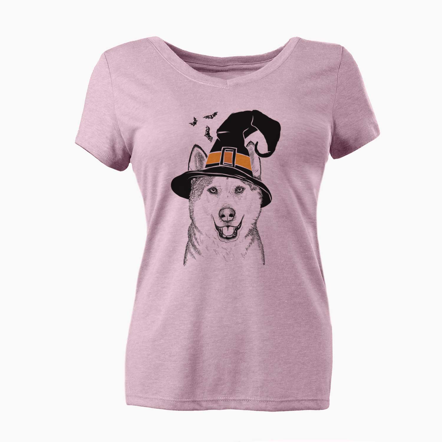 Witch Nika the Siberian Husky - Women's V-neck Shirt