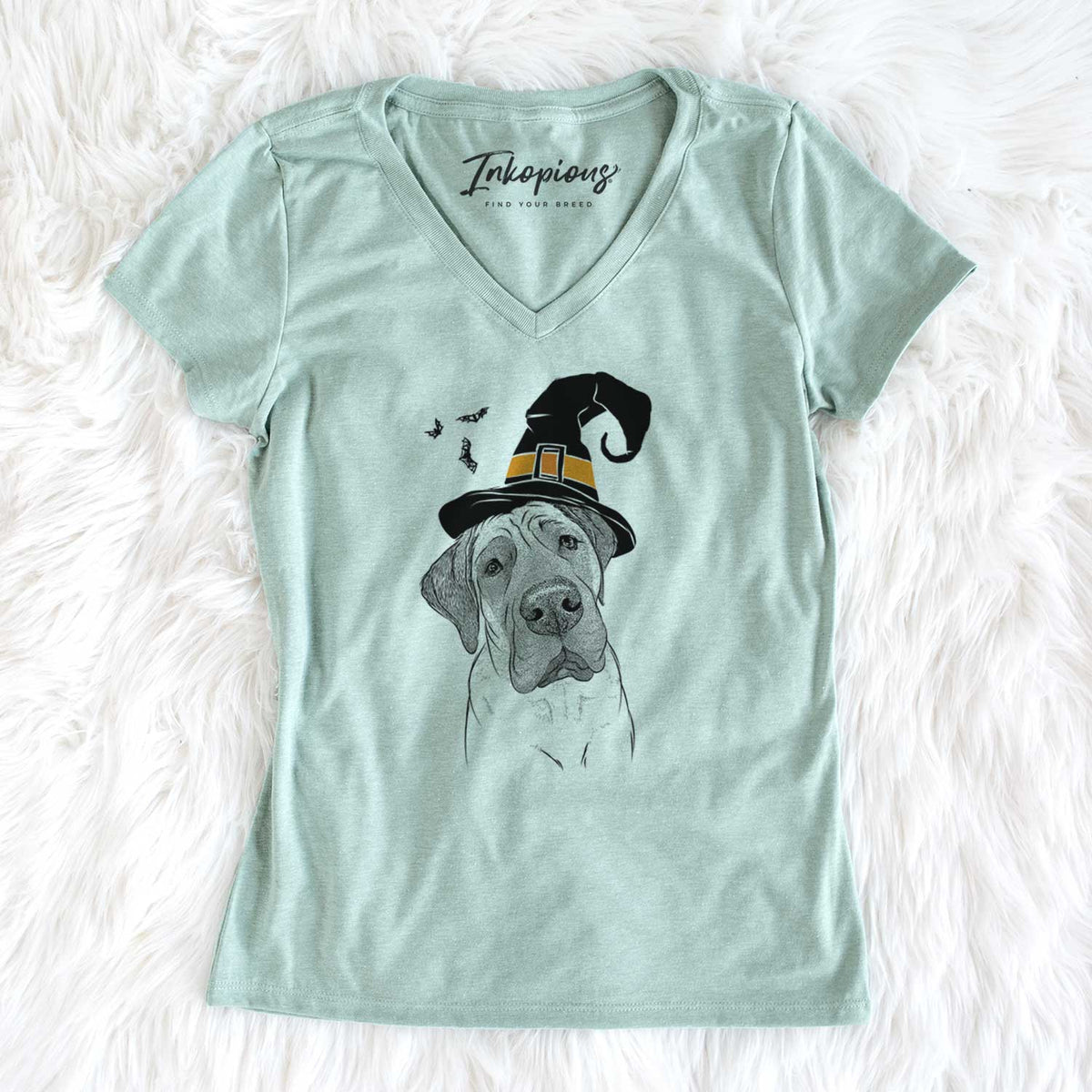 Witch Nutterbutter the English Mastiff - Women's V-neck Shirt