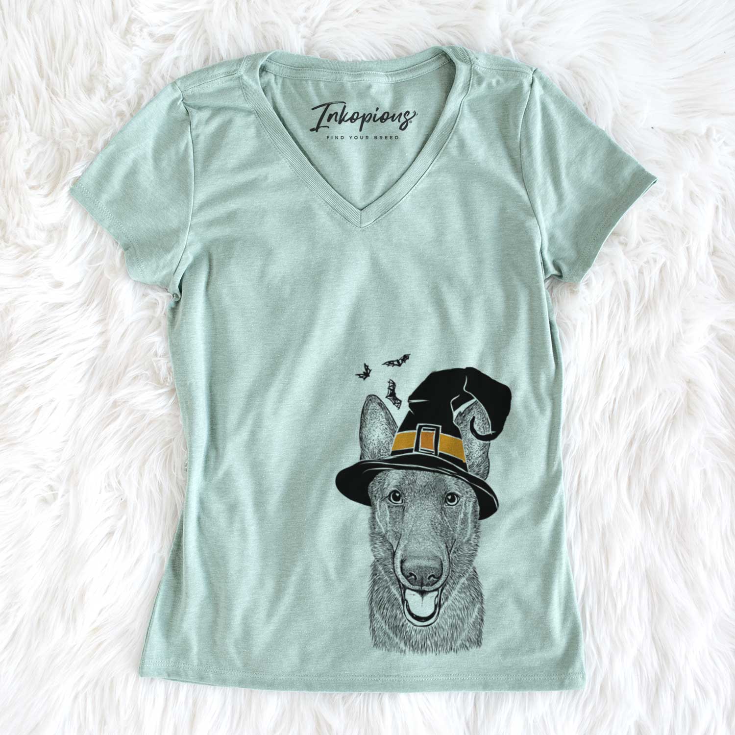 Witch Nyx the German Shepherd - Women's V-neck Shirt