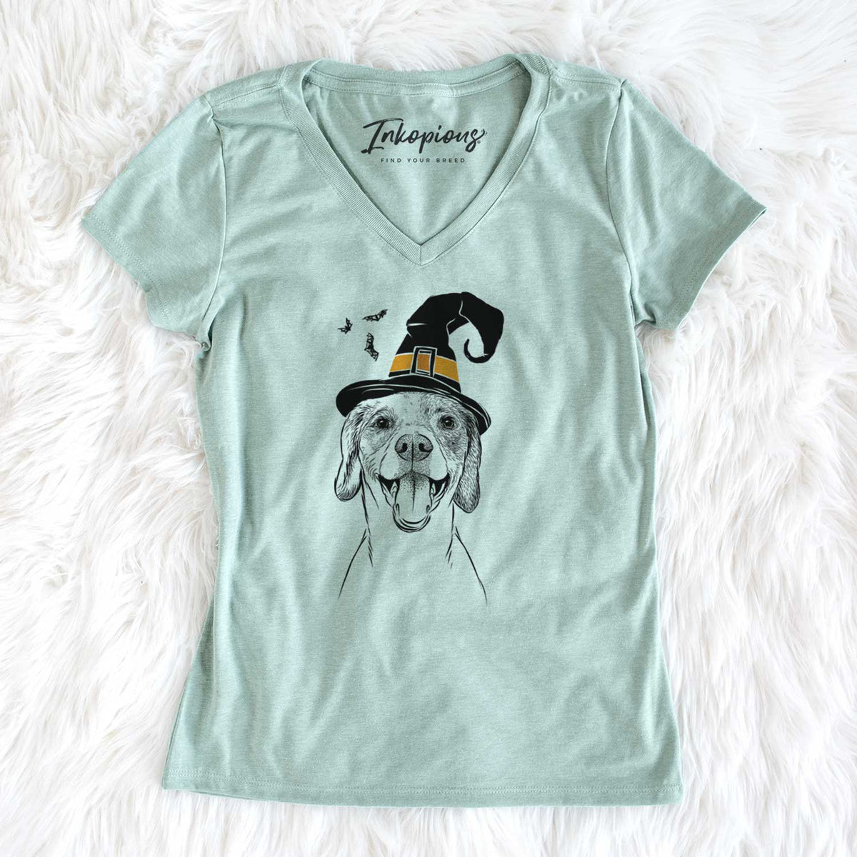 Witch Obi the Beagle Mix - Women's V-neck Shirt