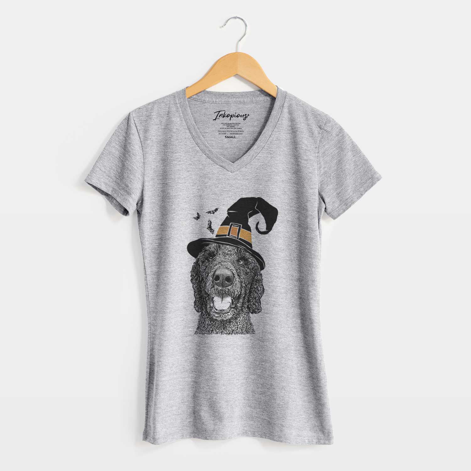 Witch Obi James the Goldendoodle - Women's V-neck Shirt