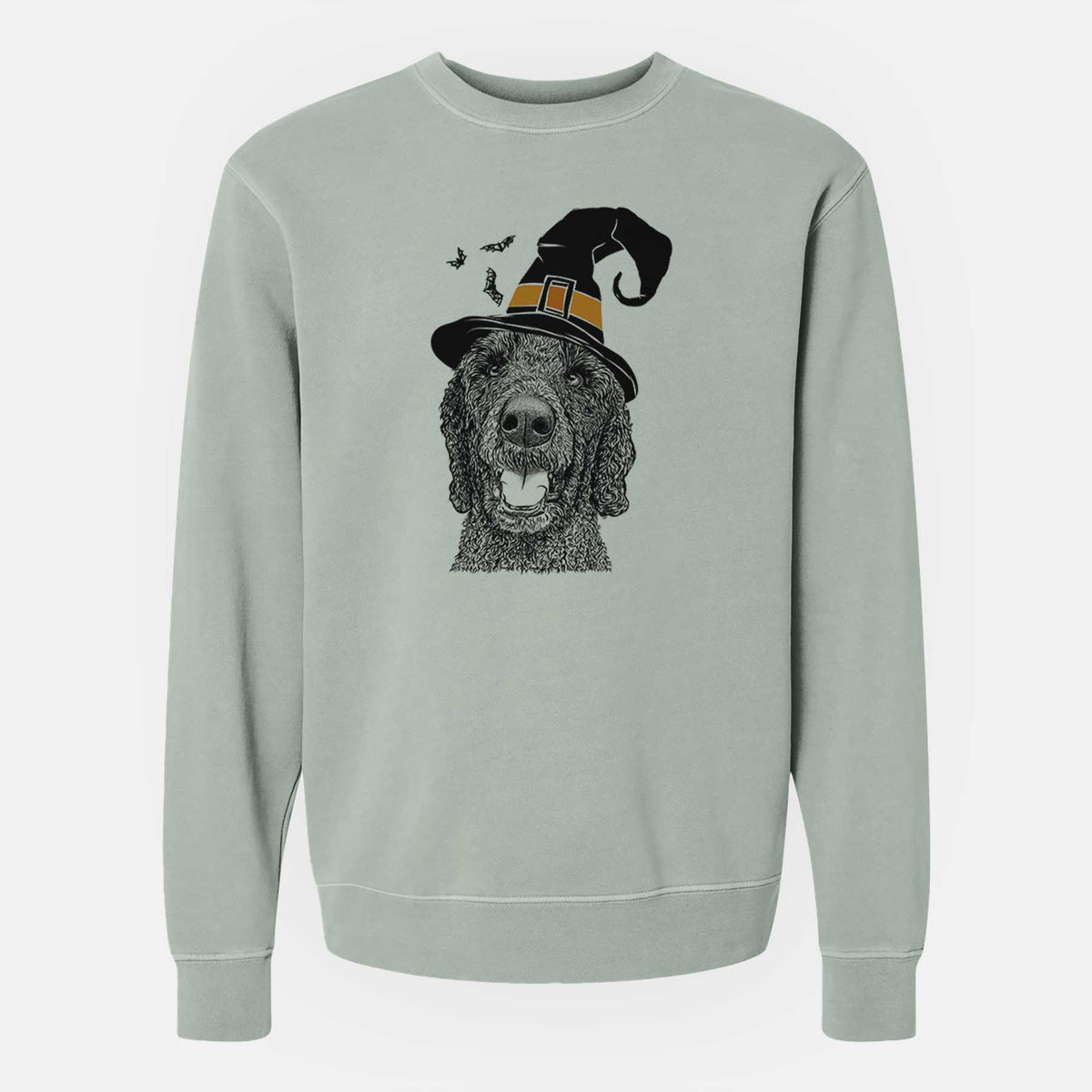 Witch Obi James the Goldendoodle - Unisex Pigment Dyed Crew Sweatshirt