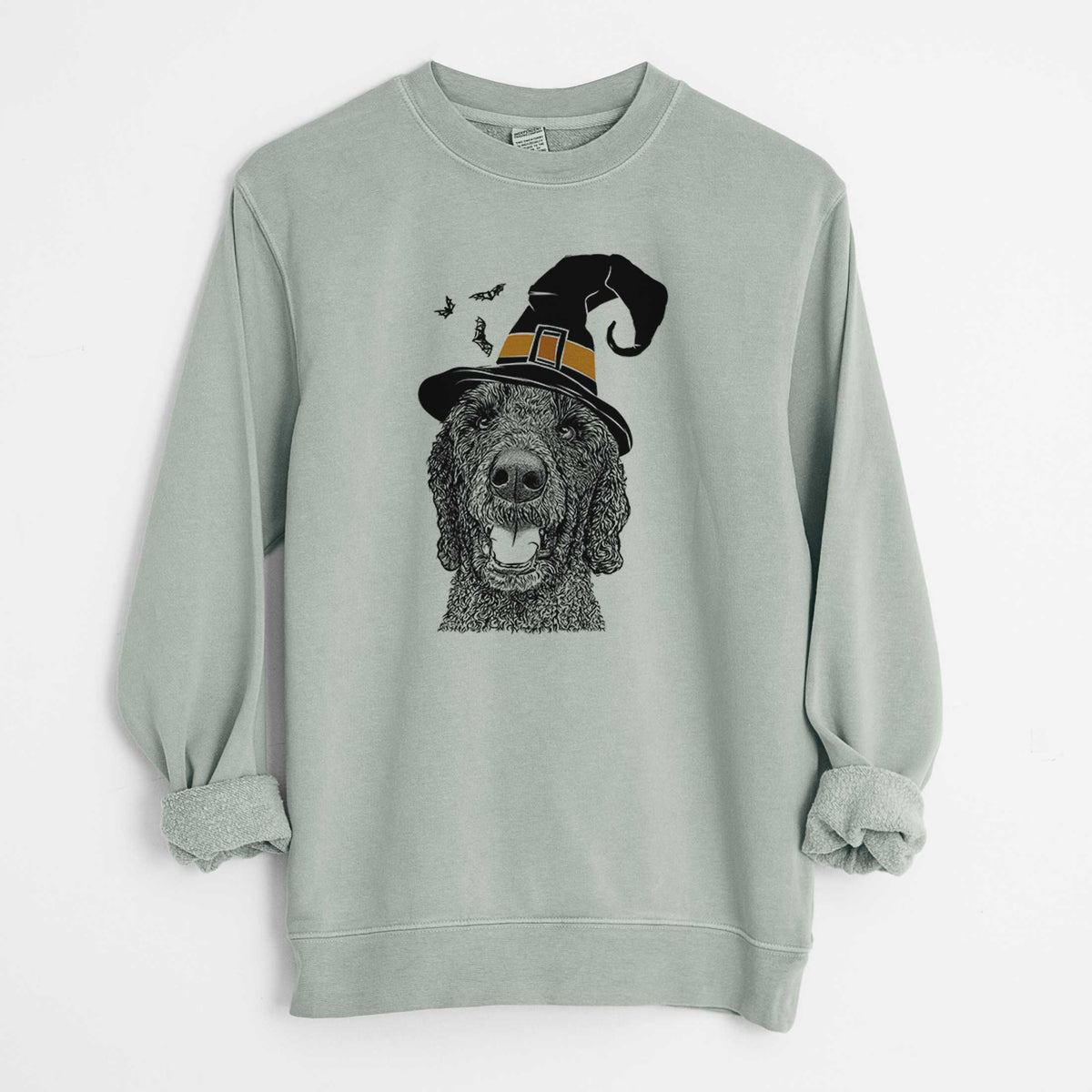 Witch Obi James the Goldendoodle - Unisex Pigment Dyed Crew Sweatshirt