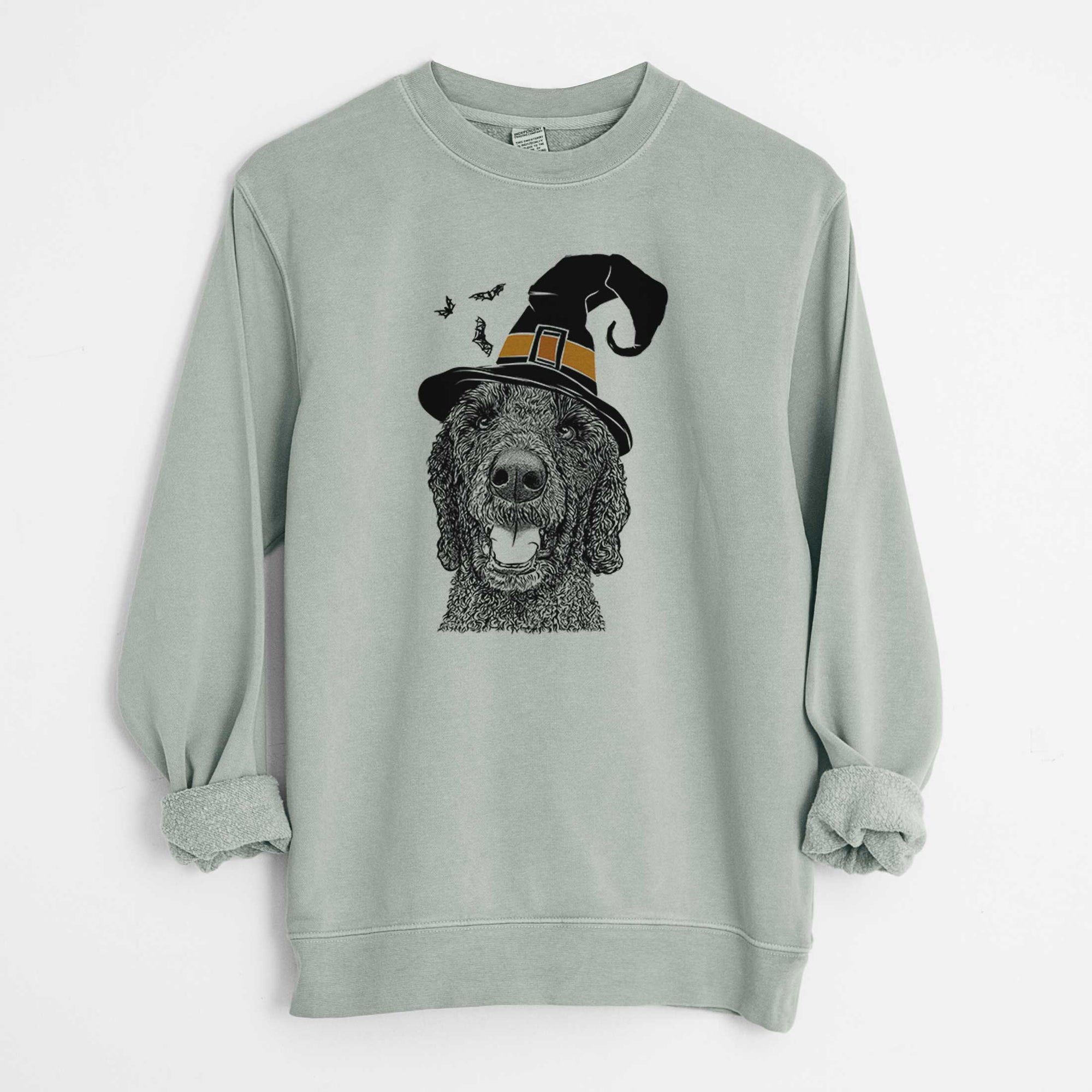 Witch Obi James the Goldendoodle - Unisex Pigment Dyed Crew Sweatshirt