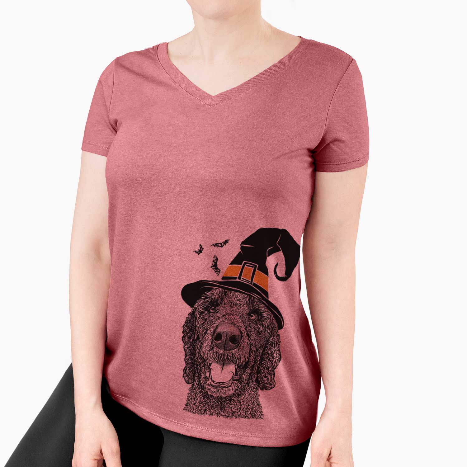 Witch Obi James the Goldendoodle - Women's V-neck Shirt