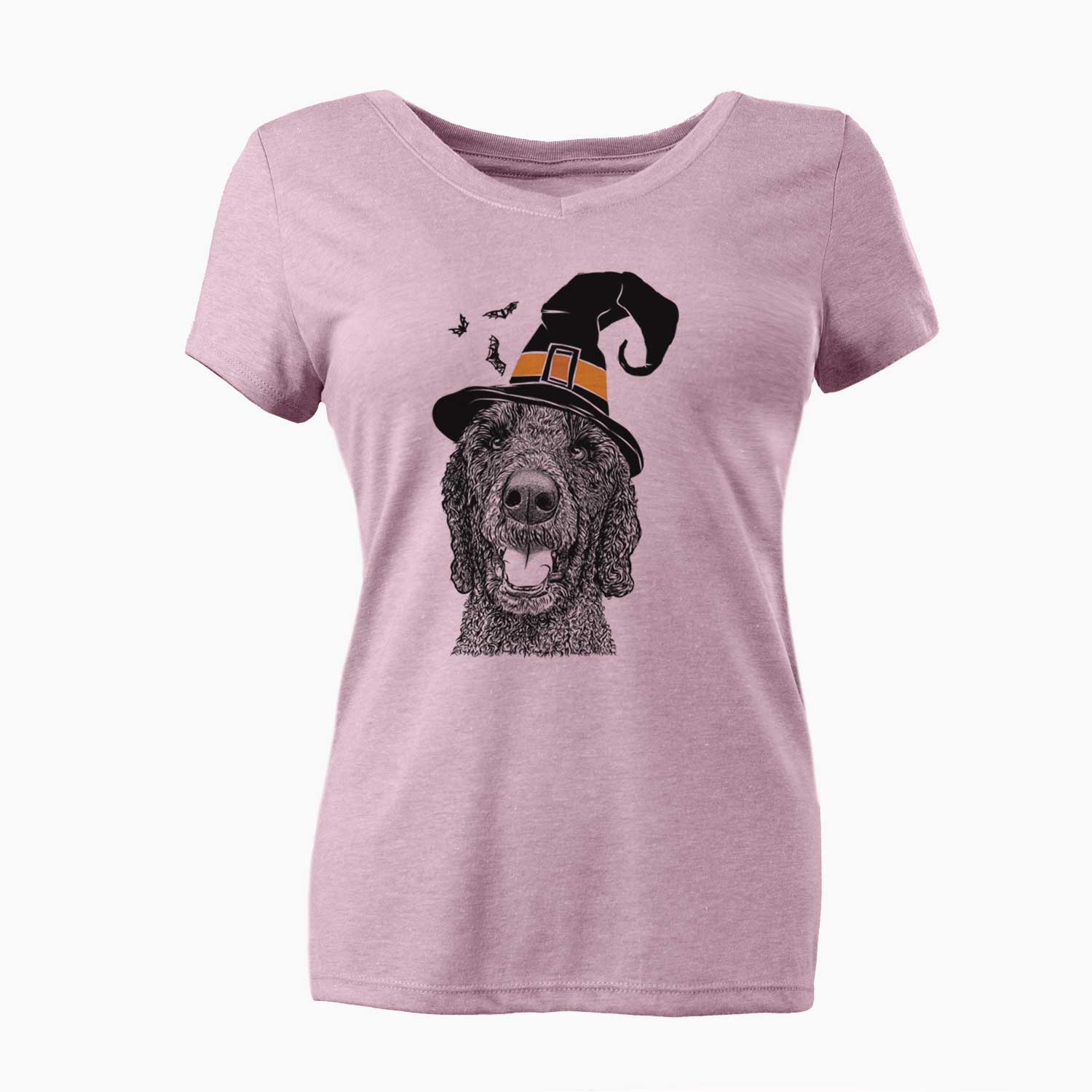 Witch Obi James the Goldendoodle - Women's V-neck Shirt