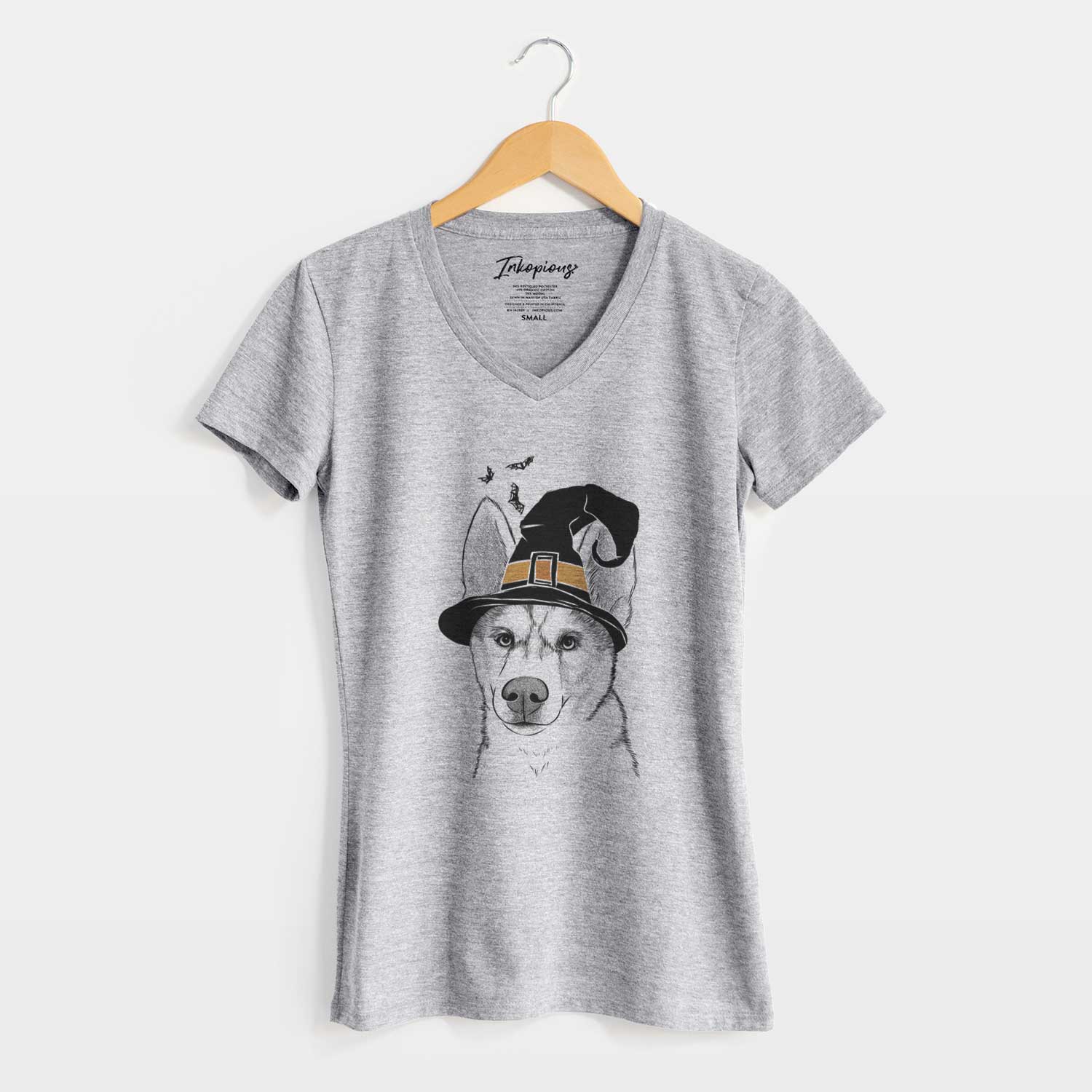 Witch Odin the Siberian Husky - Women's V-neck Shirt