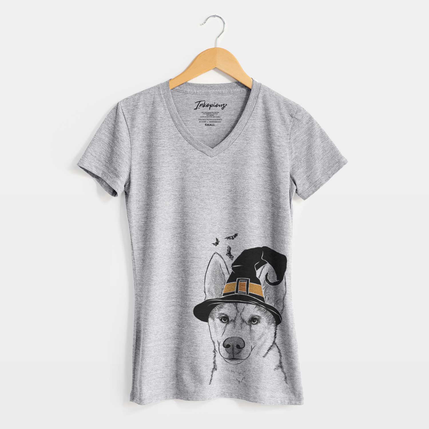 Witch Odin the Siberian Husky - Women's V-neck Shirt