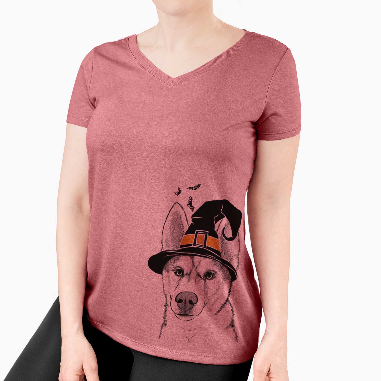 Witch Odin the Siberian Husky - Women's V-neck Shirt