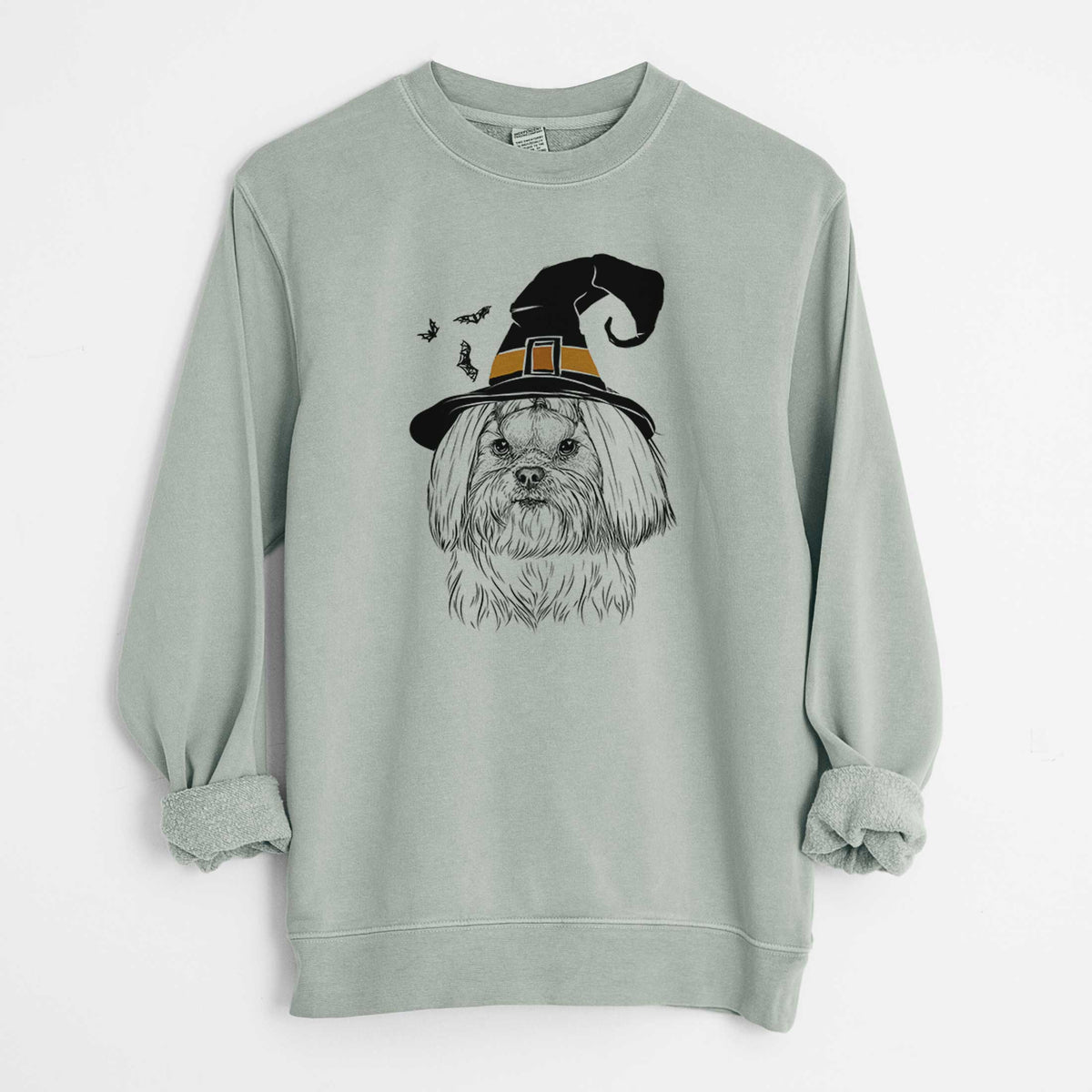 Witch Olga the Shih Tzu - Unisex Pigment Dyed Crew Sweatshirt
