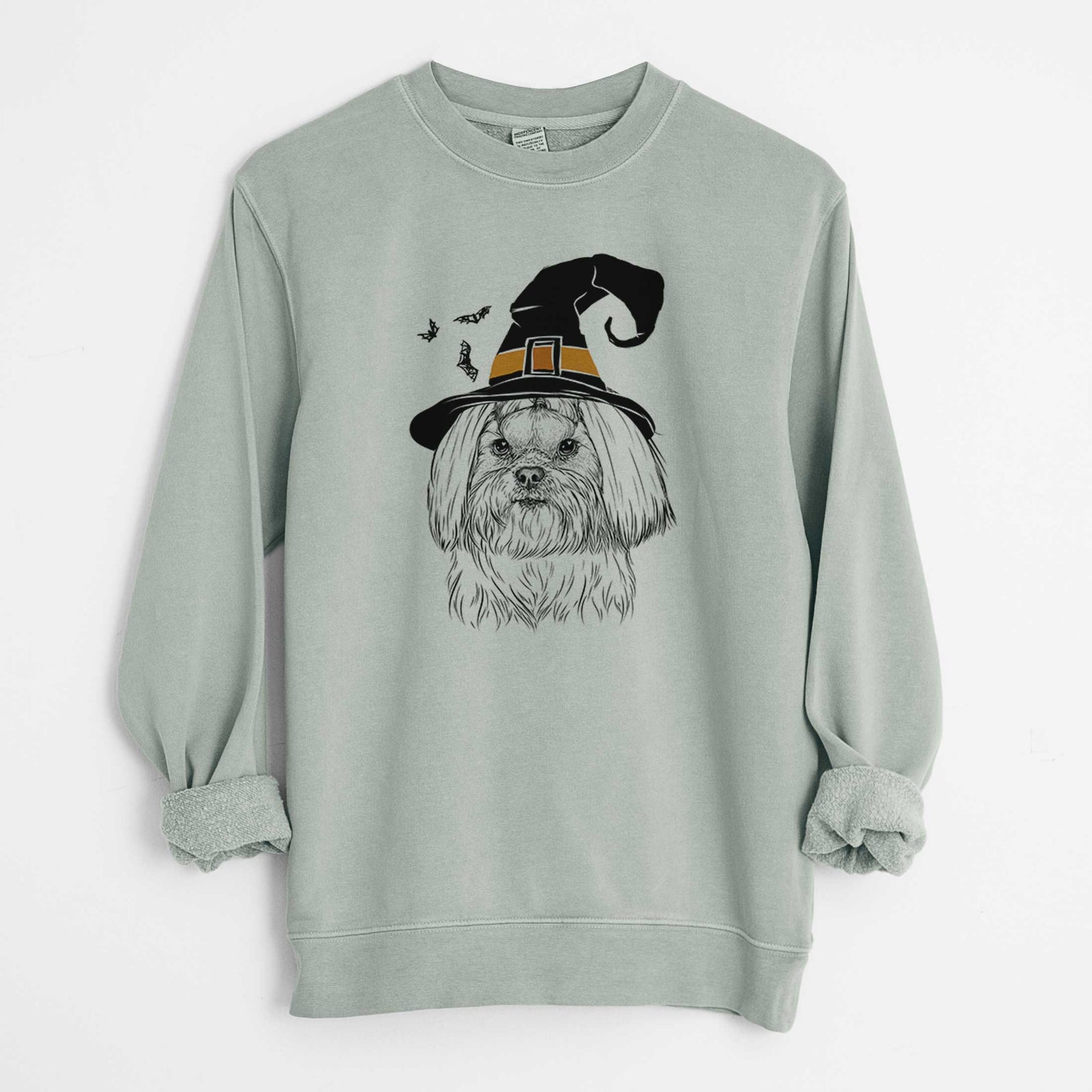 Witch Olga the Shih Tzu - Unisex Pigment Dyed Crew Sweatshirt