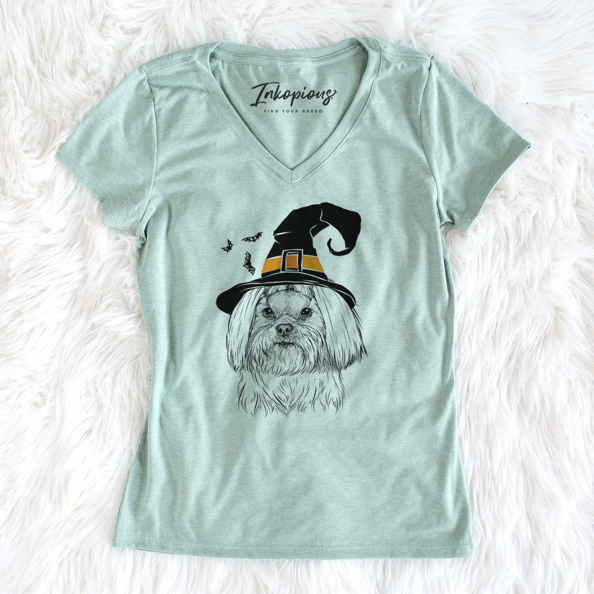 Witch Olga the Shih Tzu - Women's V-neck Shirt