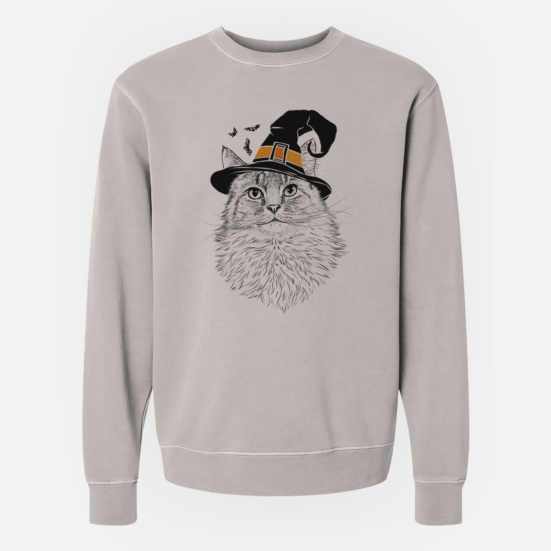 Witch Olive the Cat - Unisex Pigment Dyed Crew Sweatshirt