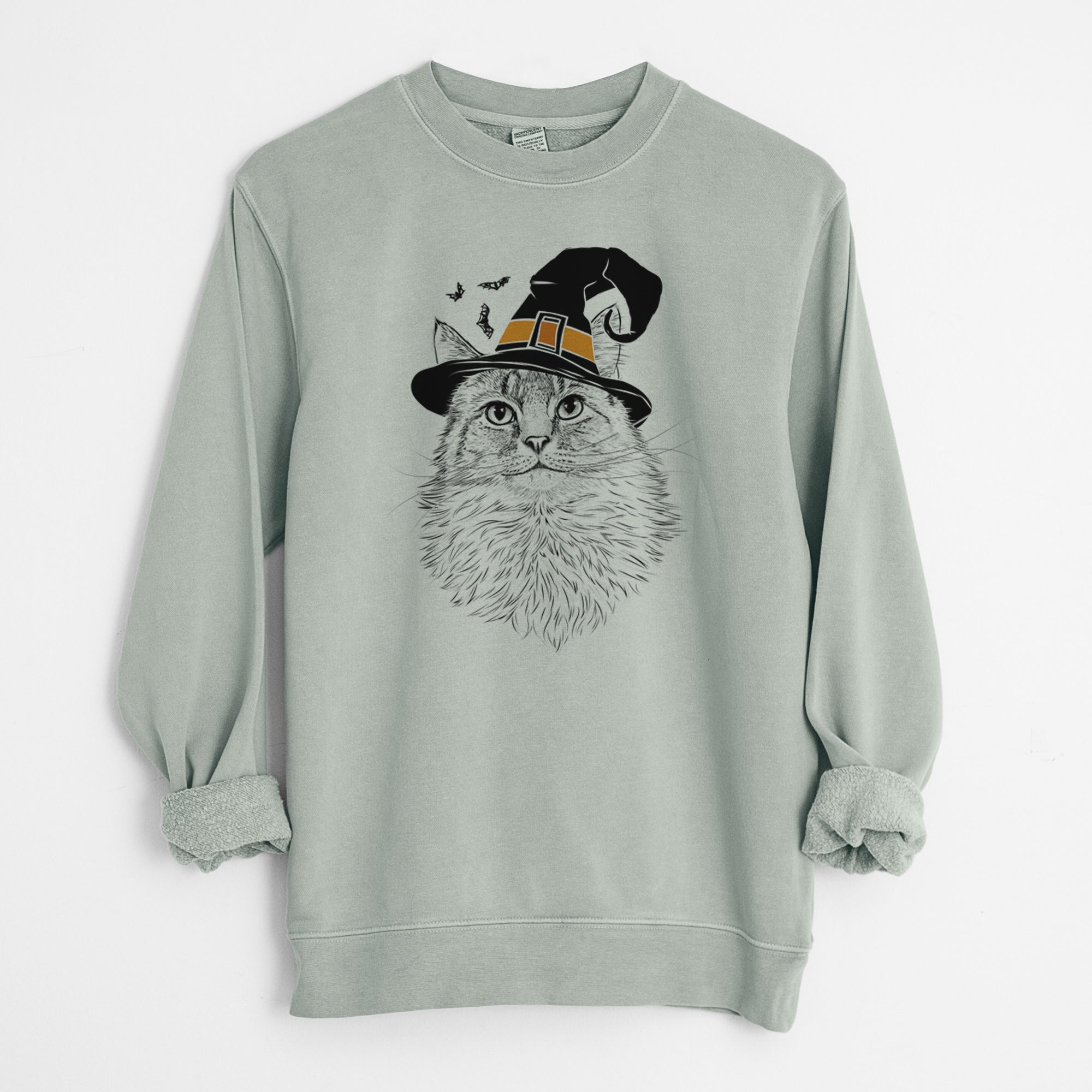 Witch Olive the Cat - Unisex Pigment Dyed Crew Sweatshirt