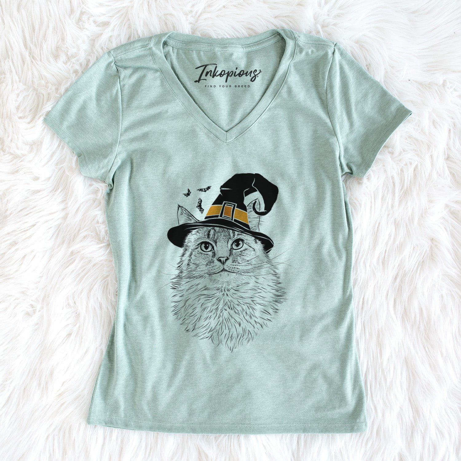 Witch Olive the Cat - Women's Perfect V-neck Shirt