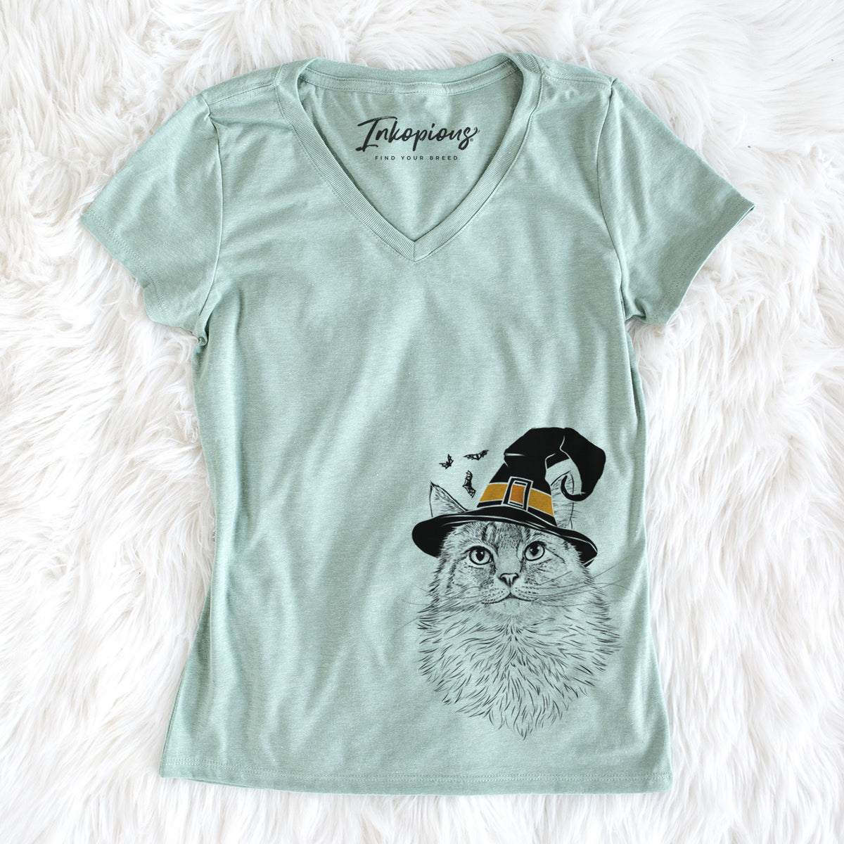 Witch Olive the Cat - Women&#39;s Perfect V-neck Shirt