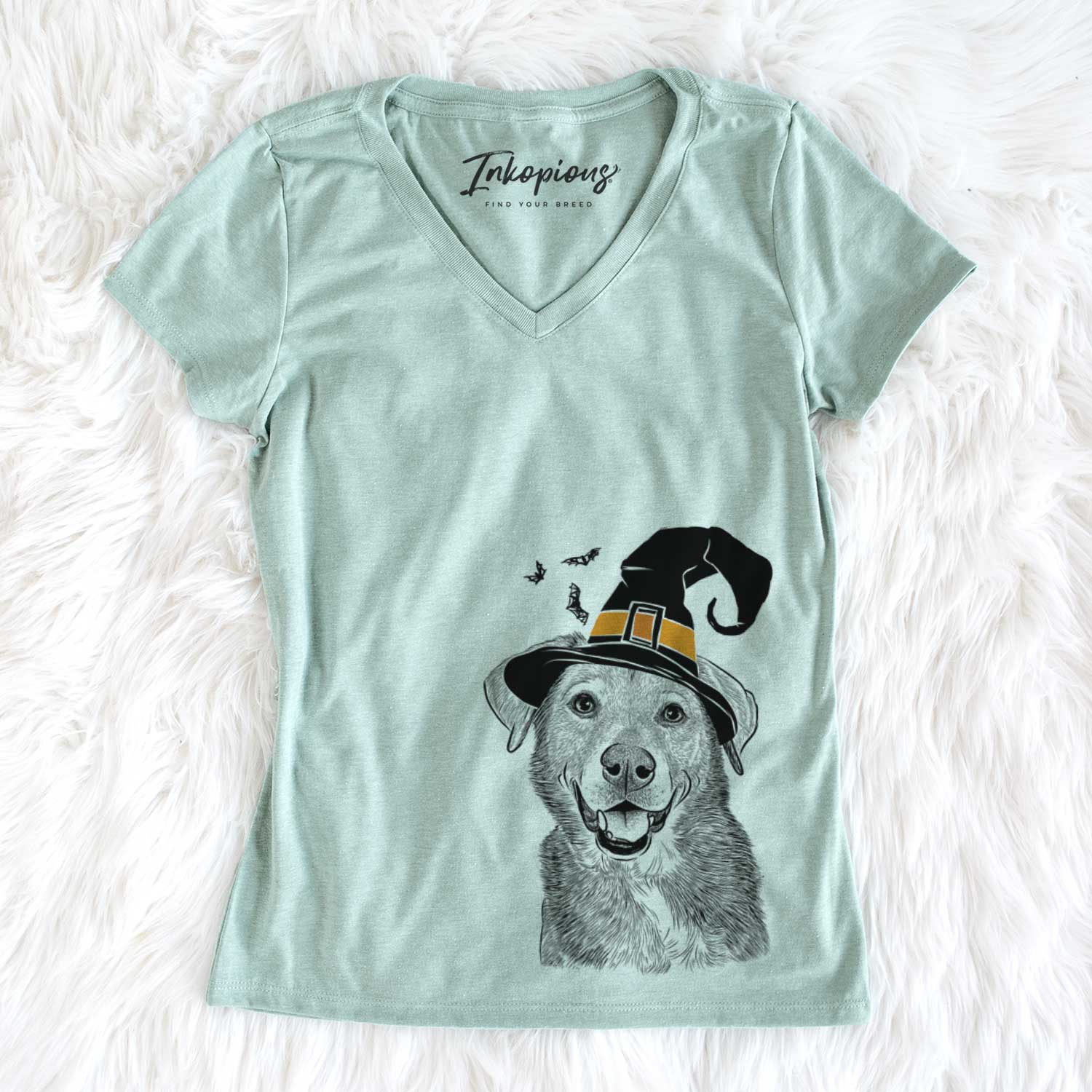 Witch Oliver the Mixed Breed - Women's V-neck Shirt