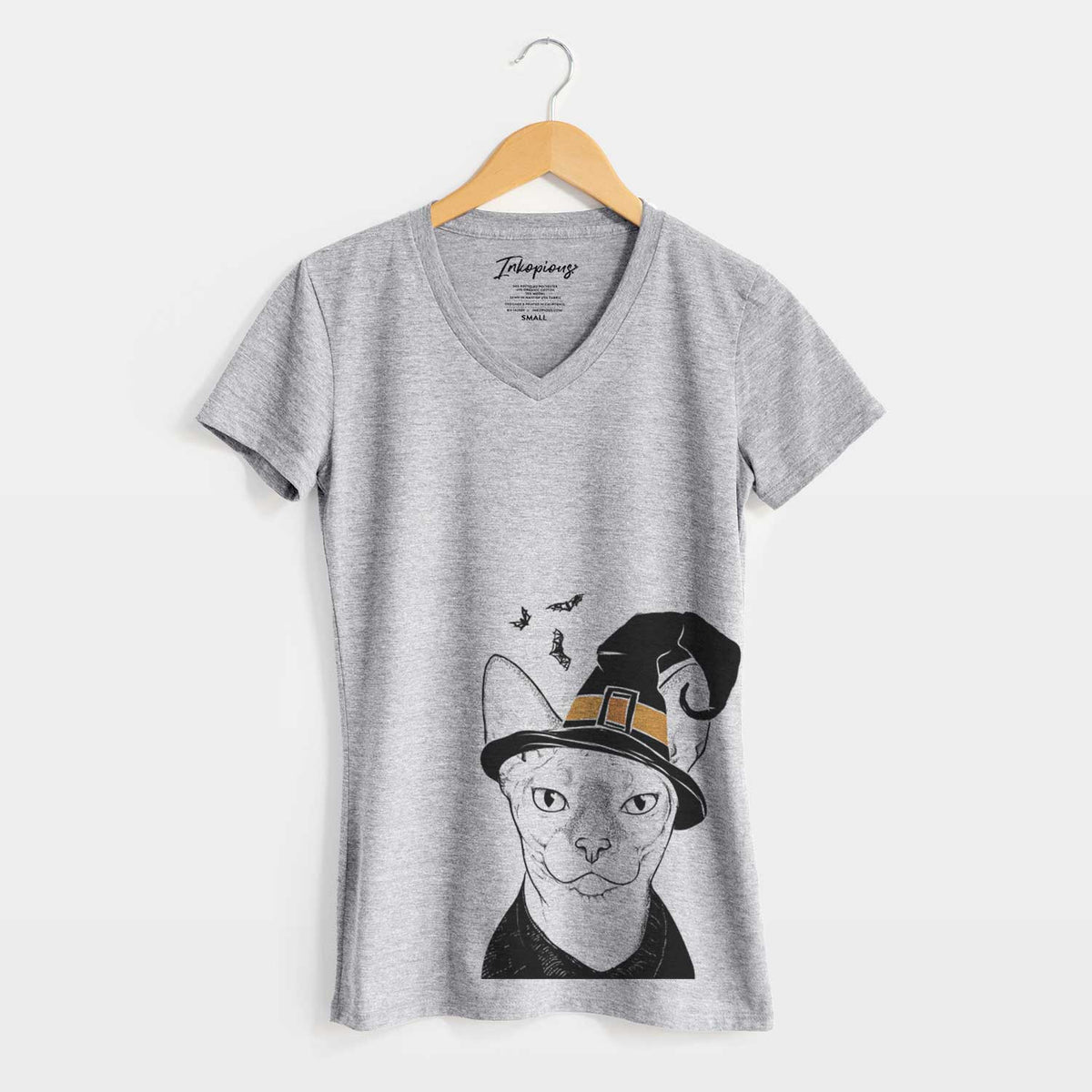Witch Oliver Watson the Sphynx Cat - Women's V-neck Shirt